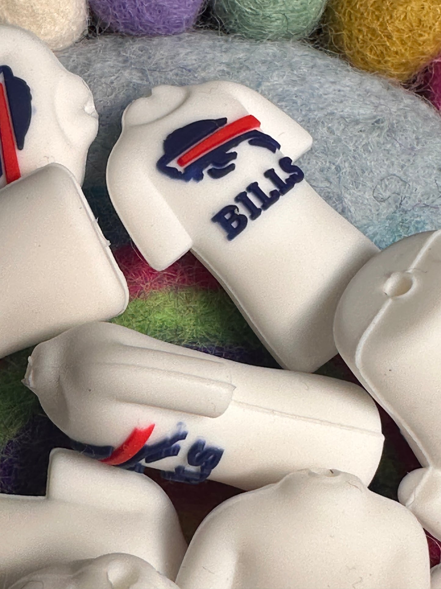 3D football jersey shaped Buffalo Bills focal bead