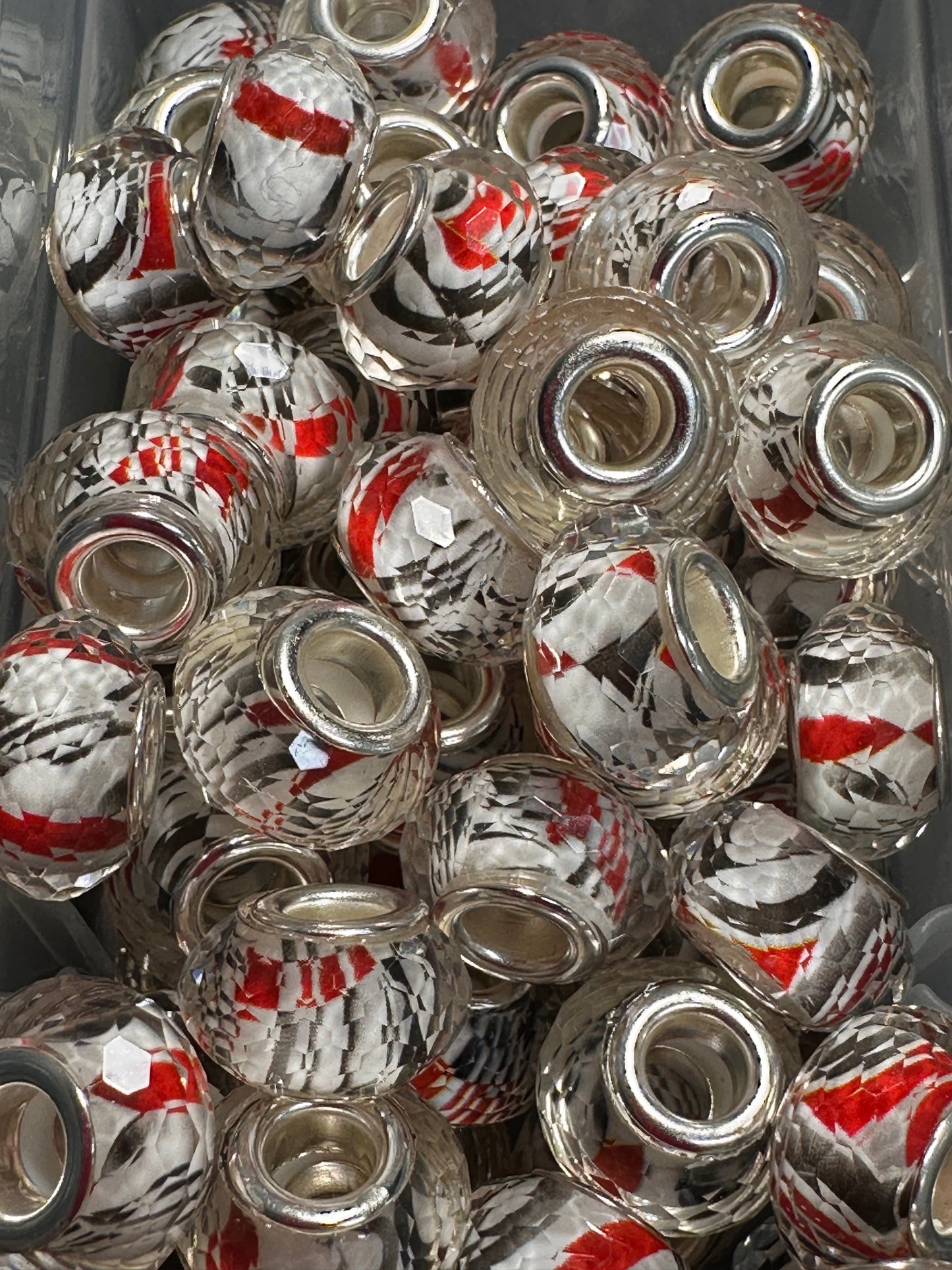 Spacer beads/ Ten beads included/ jewelry beads/ beadable pen/ keychain bead/ DIY bead/ 12mm approx/ Georgia football teams color bead