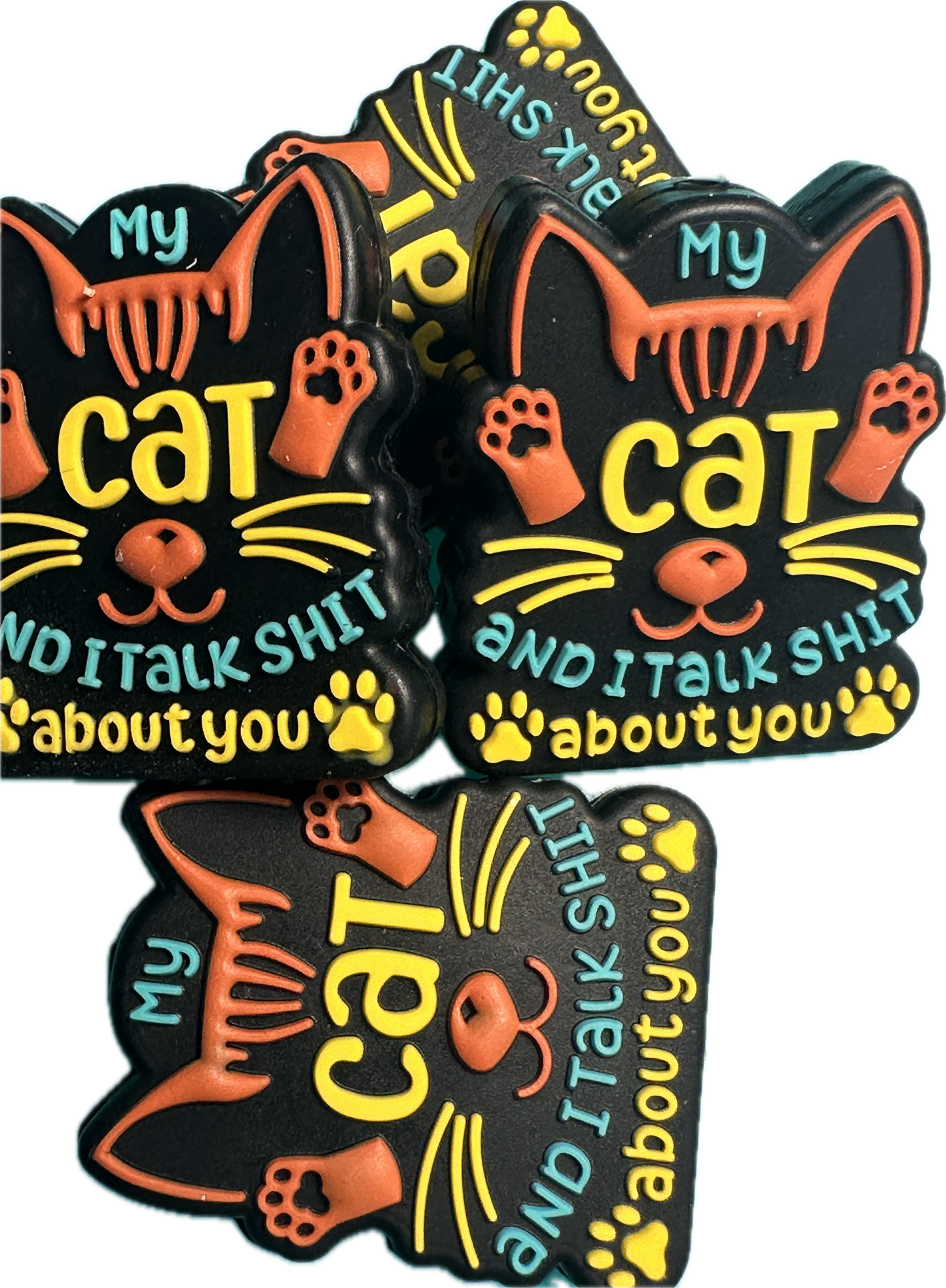 Cat Focal Bead/ beadable pen/ Silicone bead/ animal/ keychain bead/ kitty/ Me and my cat talk about you