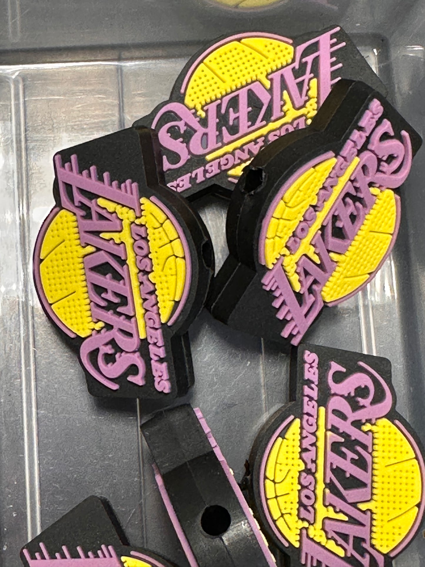 LA Lakers Los Angeles focal bead #4/ silicone bead/ basketball