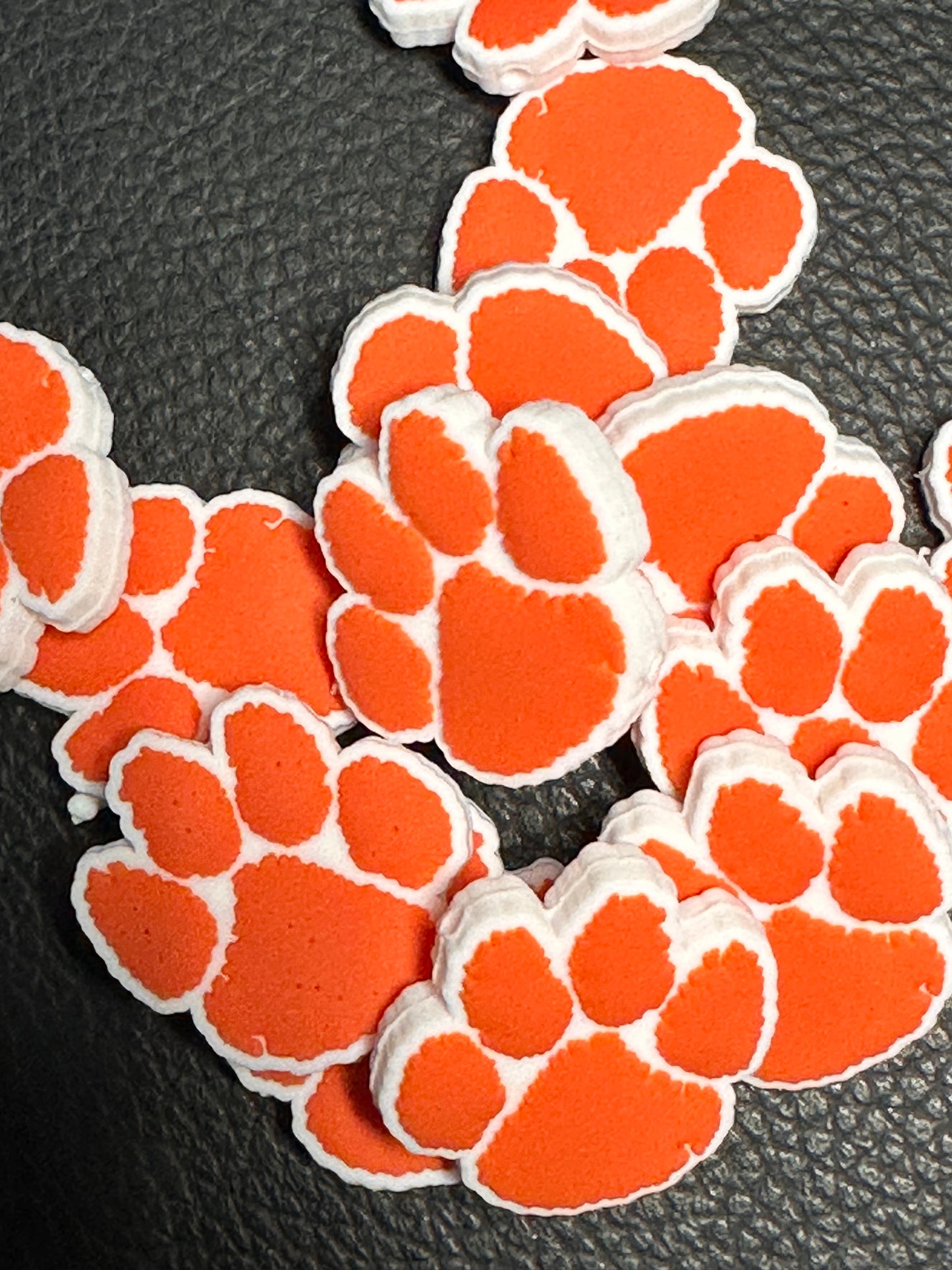 Clemson Tigers focal bead orange paw
