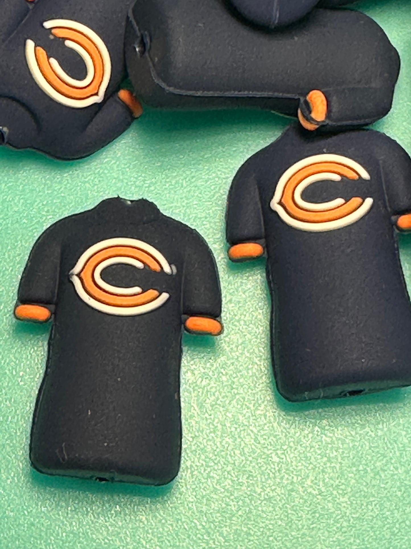 3D Chicago Bears football jersey focal bead/