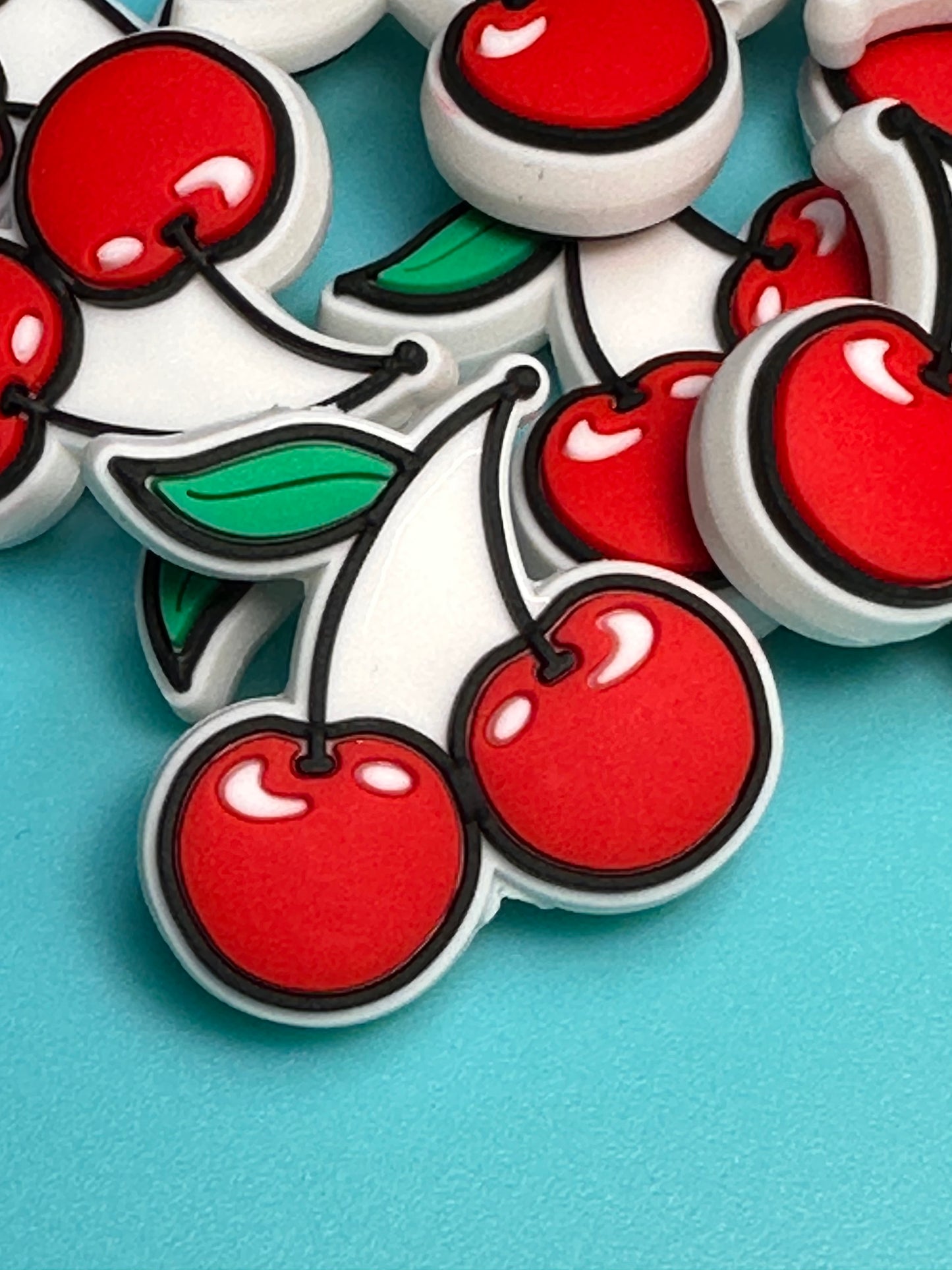 Cherries Silicone focal bead for pen beading and keychain DIY/ snack food/ #1