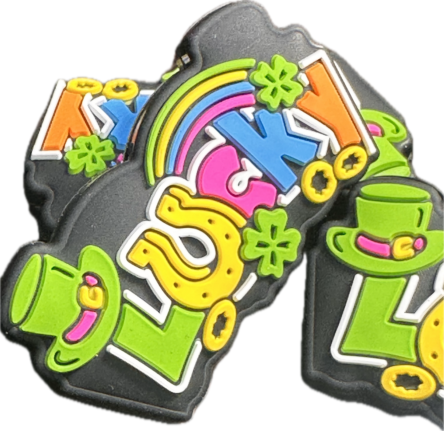 Lucky Horseshoe focal beads /beadable pen beads/ Silicone bead/ keychain bead/ DIY/ lucky/ Rainbow/ 4 leaf clover/ shamrock / St. Patrick’s Day/ luck of the Irish