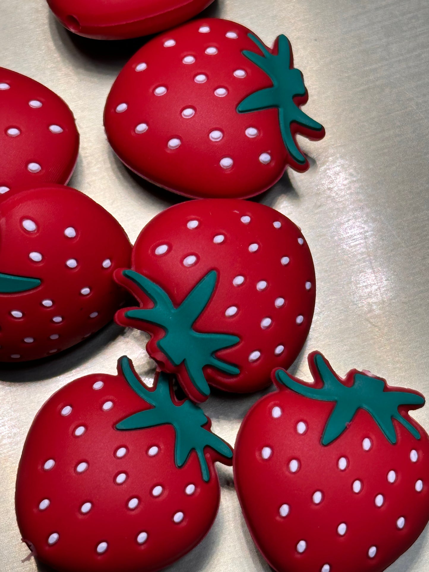 3D Strawberry focal bead/ silicone bead for pen beading/