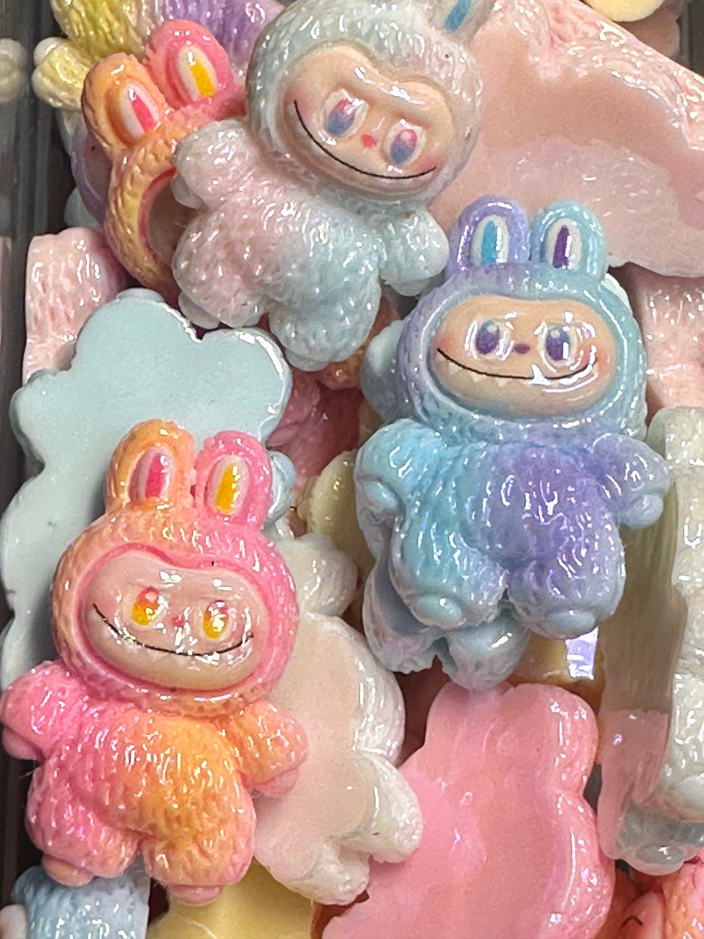 Labubu monster acrylic beads/ Five (5) beads included assorted colors/pen beading beads / keychain beads/ DIY/