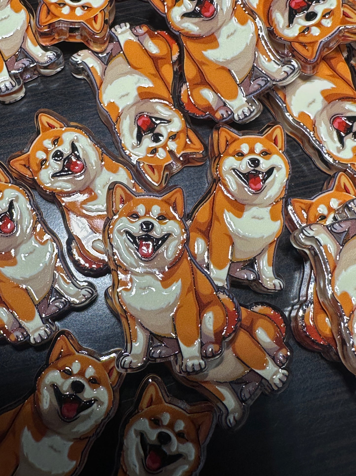 Shiba Inu dog acrylic focal bead- set of 2/ focal bead/ pen beading / keychain bead/