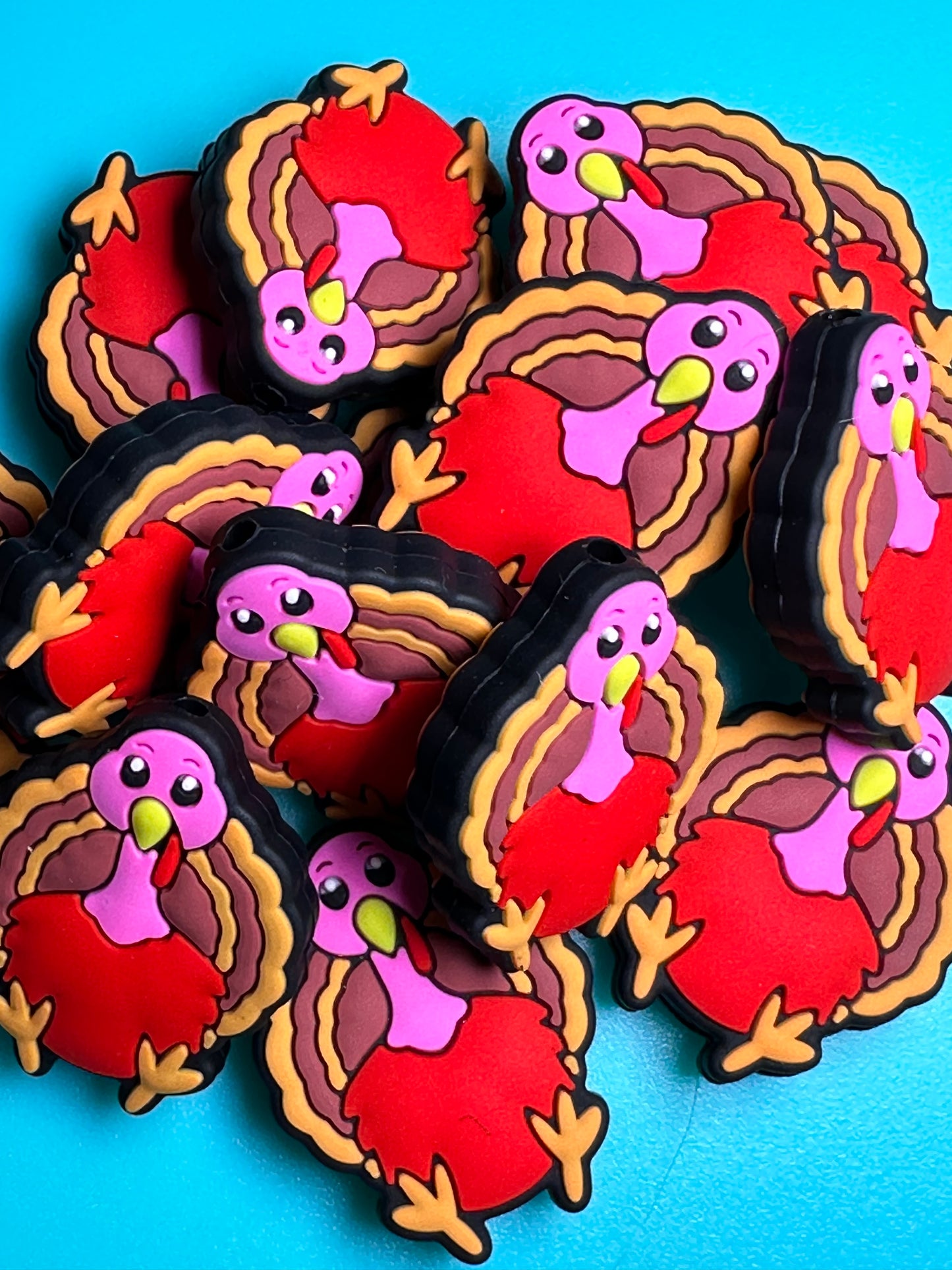 Thanksgiving Turkey/ Focal Bead/ beadable pen/ Silicone bead/ keychain bead/ Fall/ Holiday