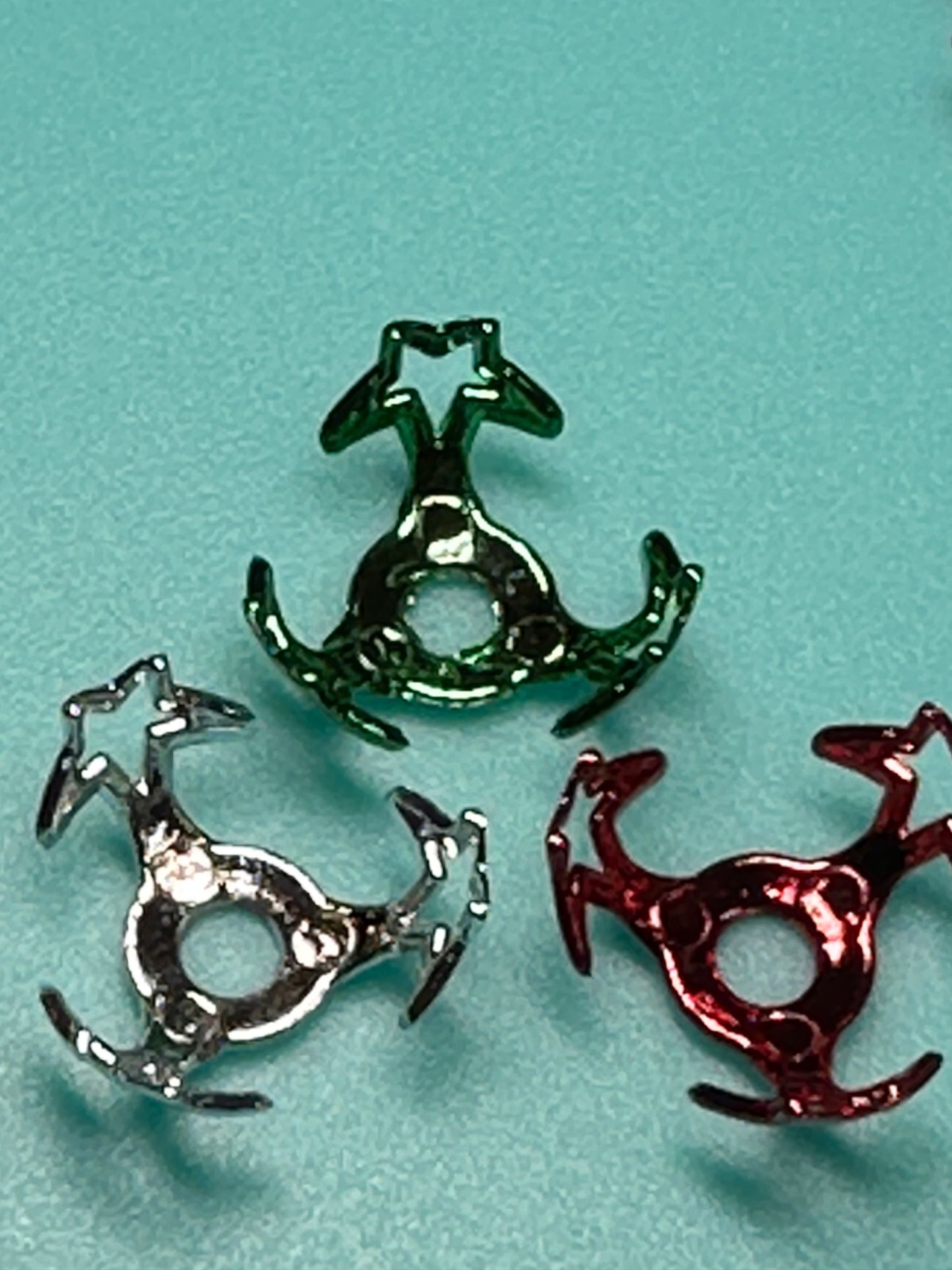 Metallic bead cages/ jewelry Bead/ beadable pen/ keychain bead/fits up to 15mm /plastic/ Ten (10) pieces included-5 sets