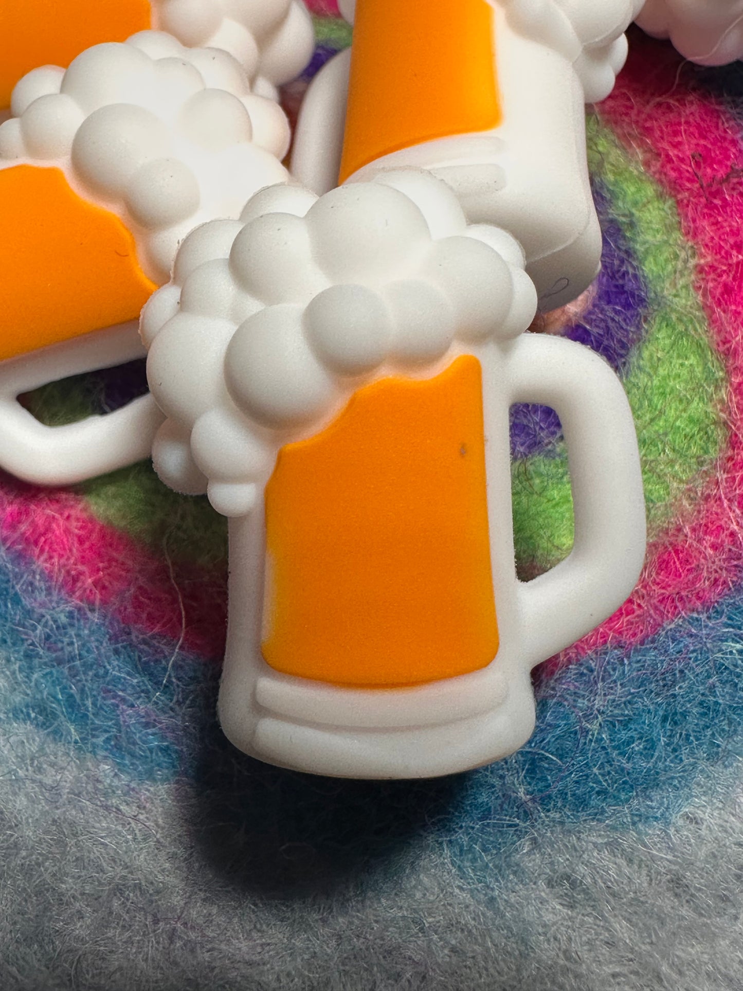 3D Beer Mug Focal Bead/ for beadable pen/ Silicone bead/keychain bead/ Fathers Day/