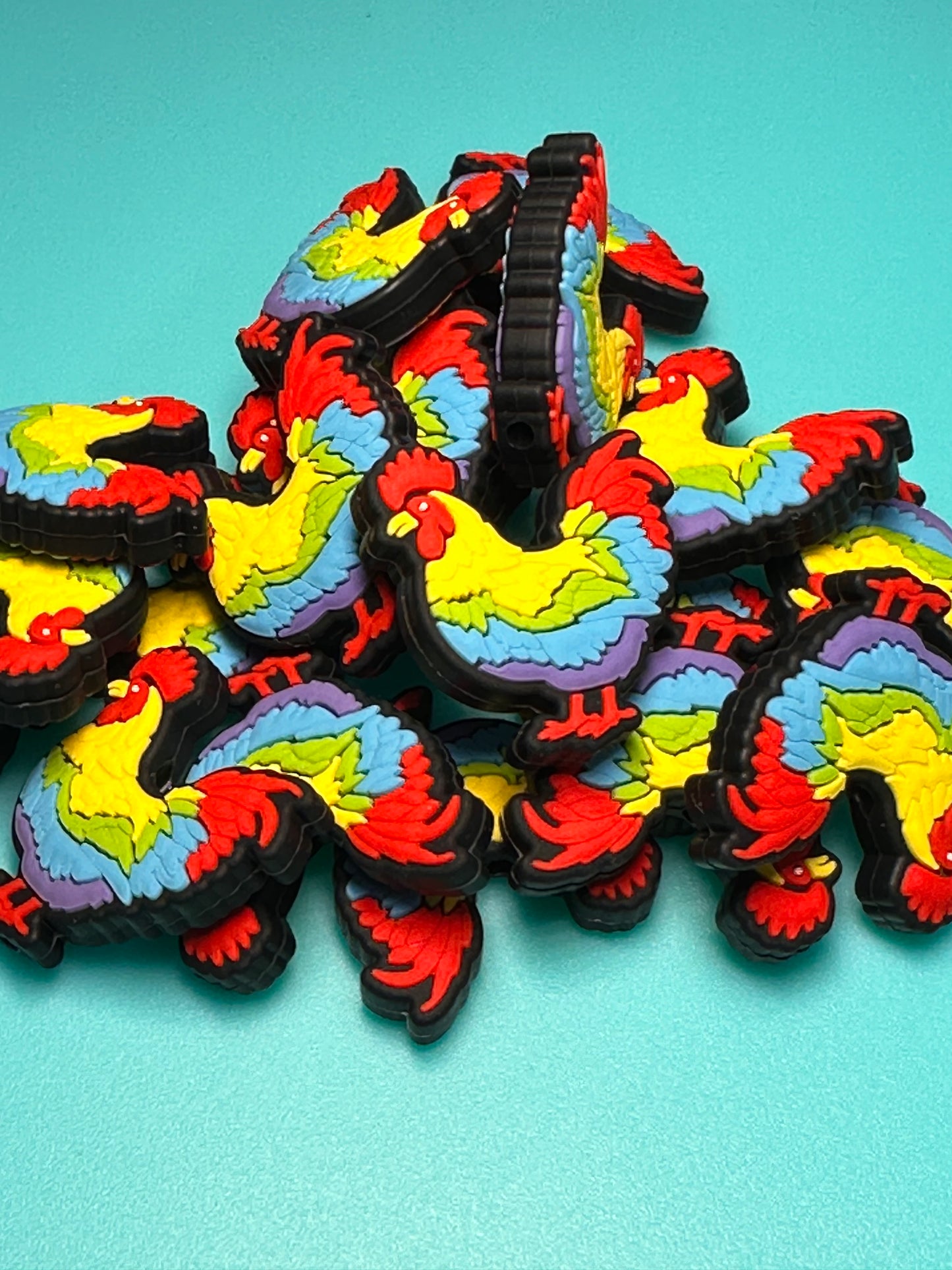 Rooster chicken Focal Bead / design #2