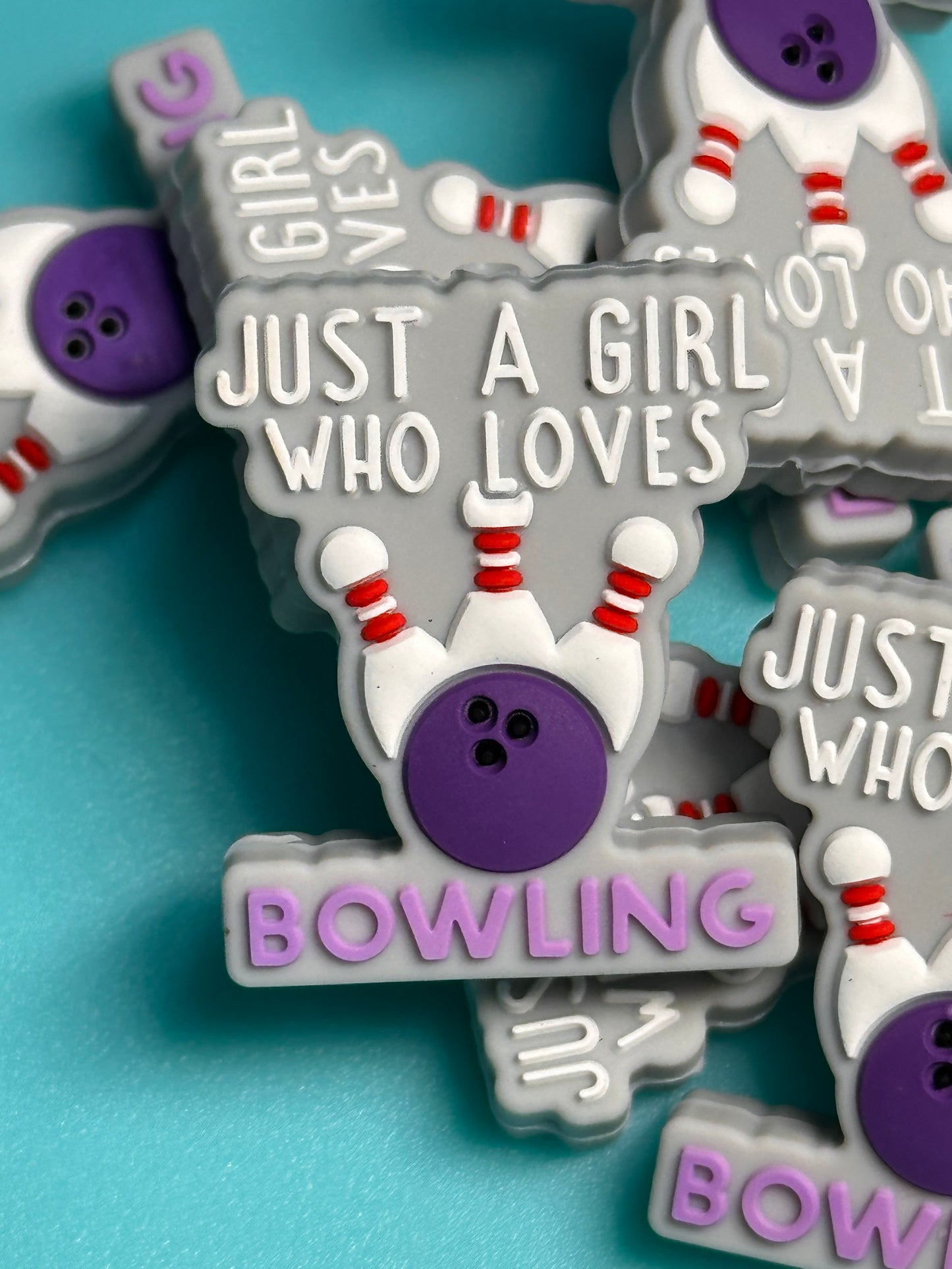Bowling Focal Bead/ beadable pen/ Silicone bead/ keychain bead/ bowl pins #1