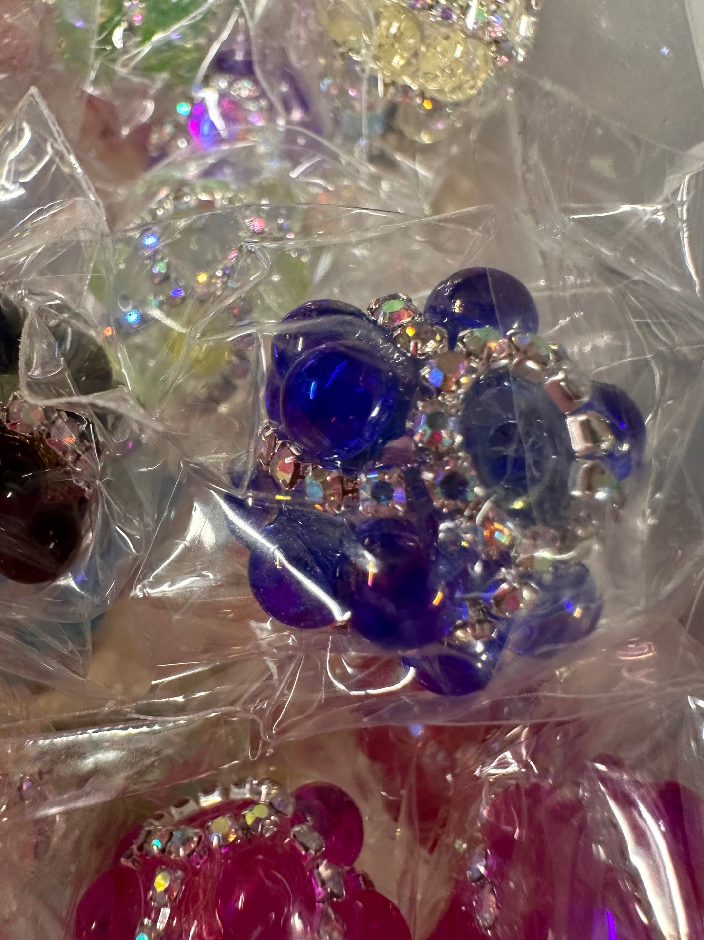 Handmade Rhinestone Accent Bead – Various Colors / elegant handcrafted beads/ pen bead/ bag charm bead