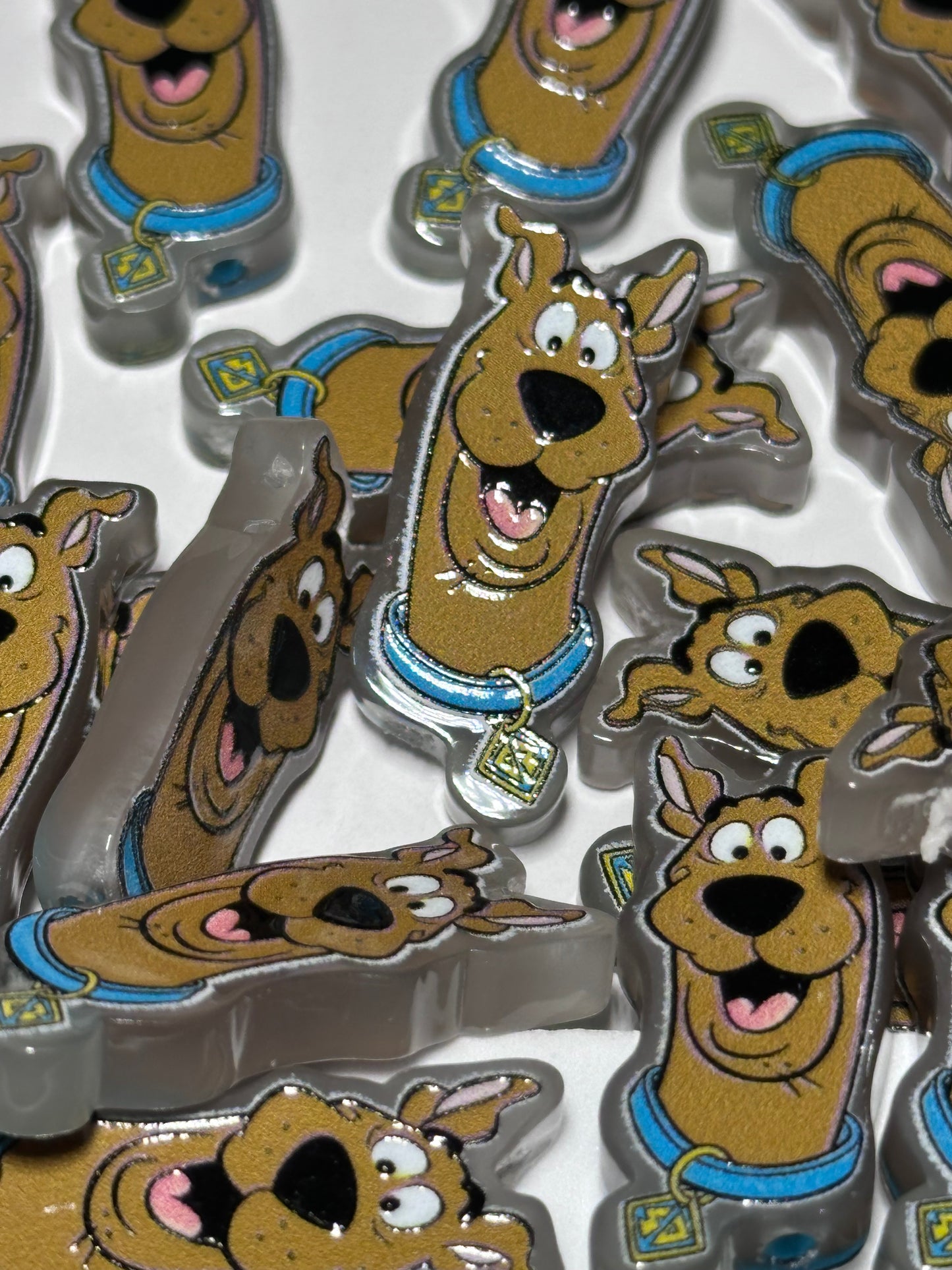 Brown Dog acrylic focal bead- set of 2/ focal bead/ pen beading / keychain bead/