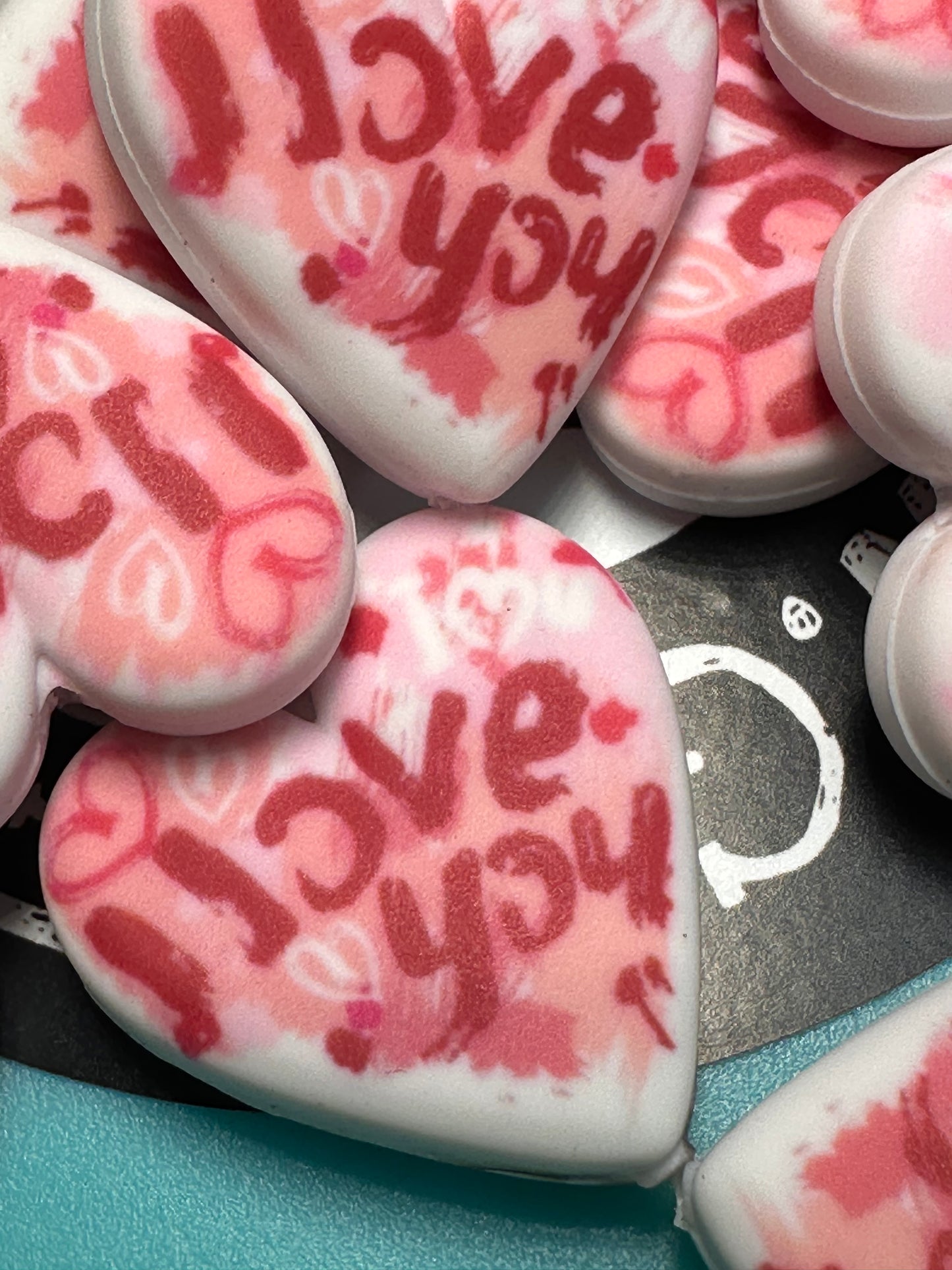I love you Heart Focal Bead / colorful bead/ Mothers Day bead/ Valentines Day
