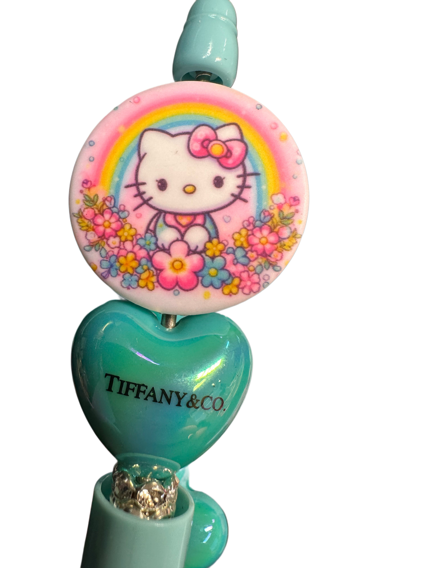 Five (5) acrylic heart shaped design beads included/ jewelry Bead/ beadable pen beads/ keychain bead/ DIY/