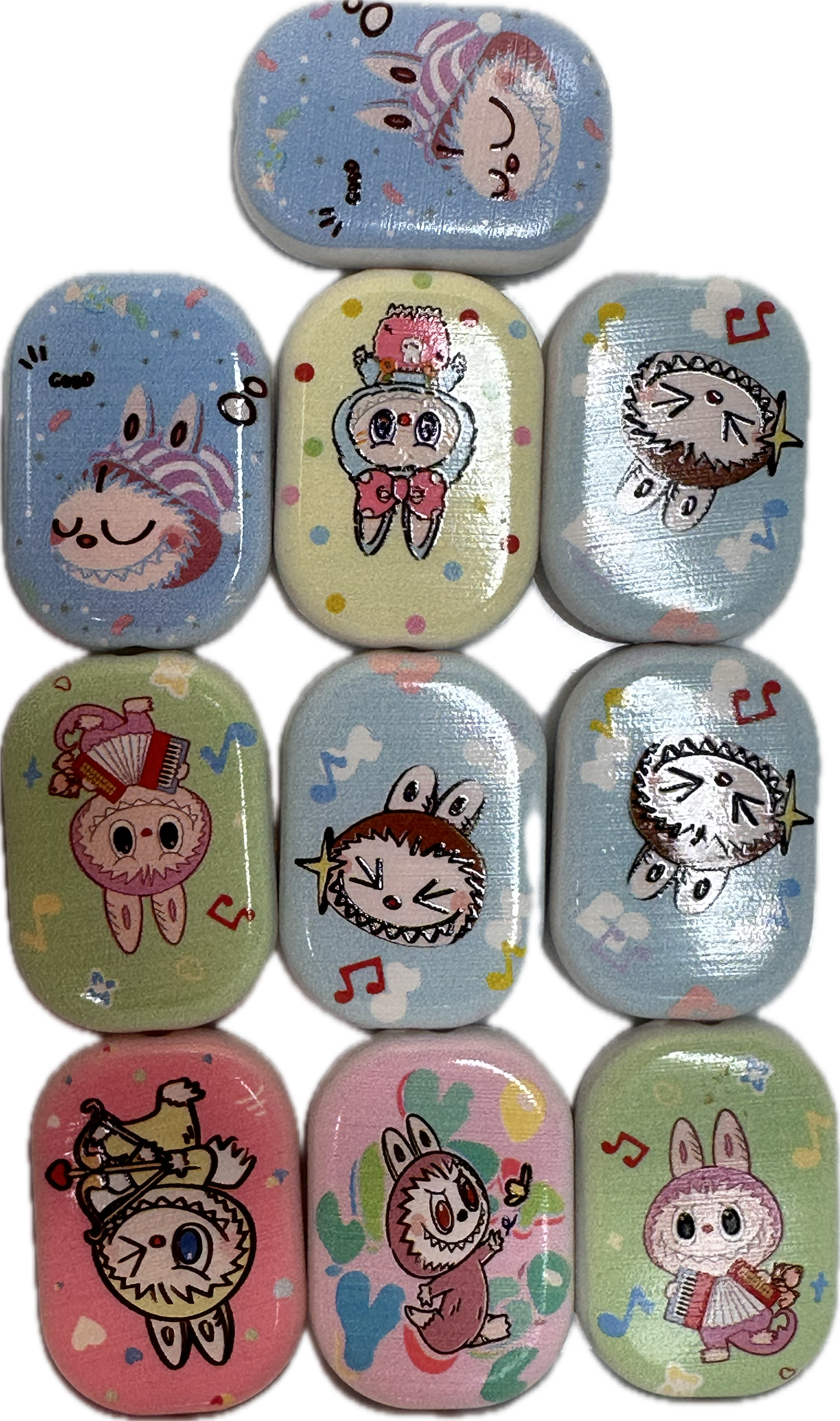 Labubu monster acrylic beads/ Ten (10) beads included assorted styles/pen beading beads / keychain beads/ DIY/