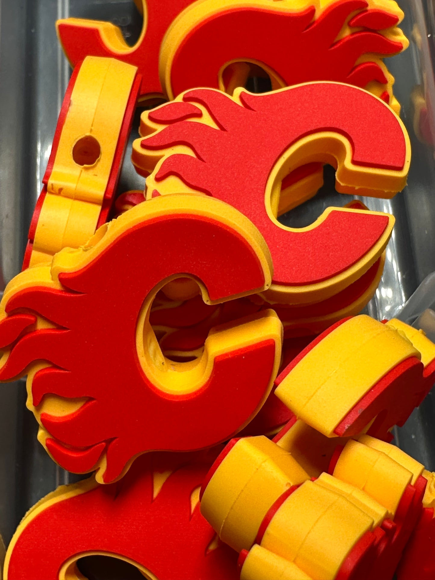 NEW Calgary Flames focal bead / silicone focal/ ice hockey team