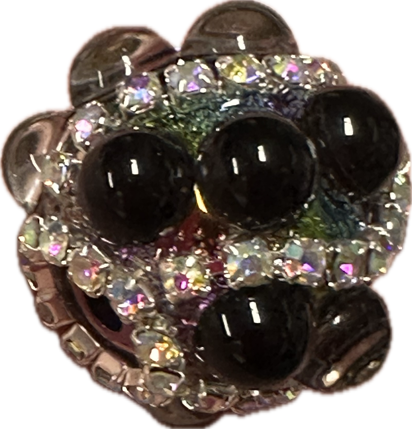 Handmade Rhinestone Accent Bead – Various Colors / elegant handcrafted beads/ pen bead/ bag charm bead