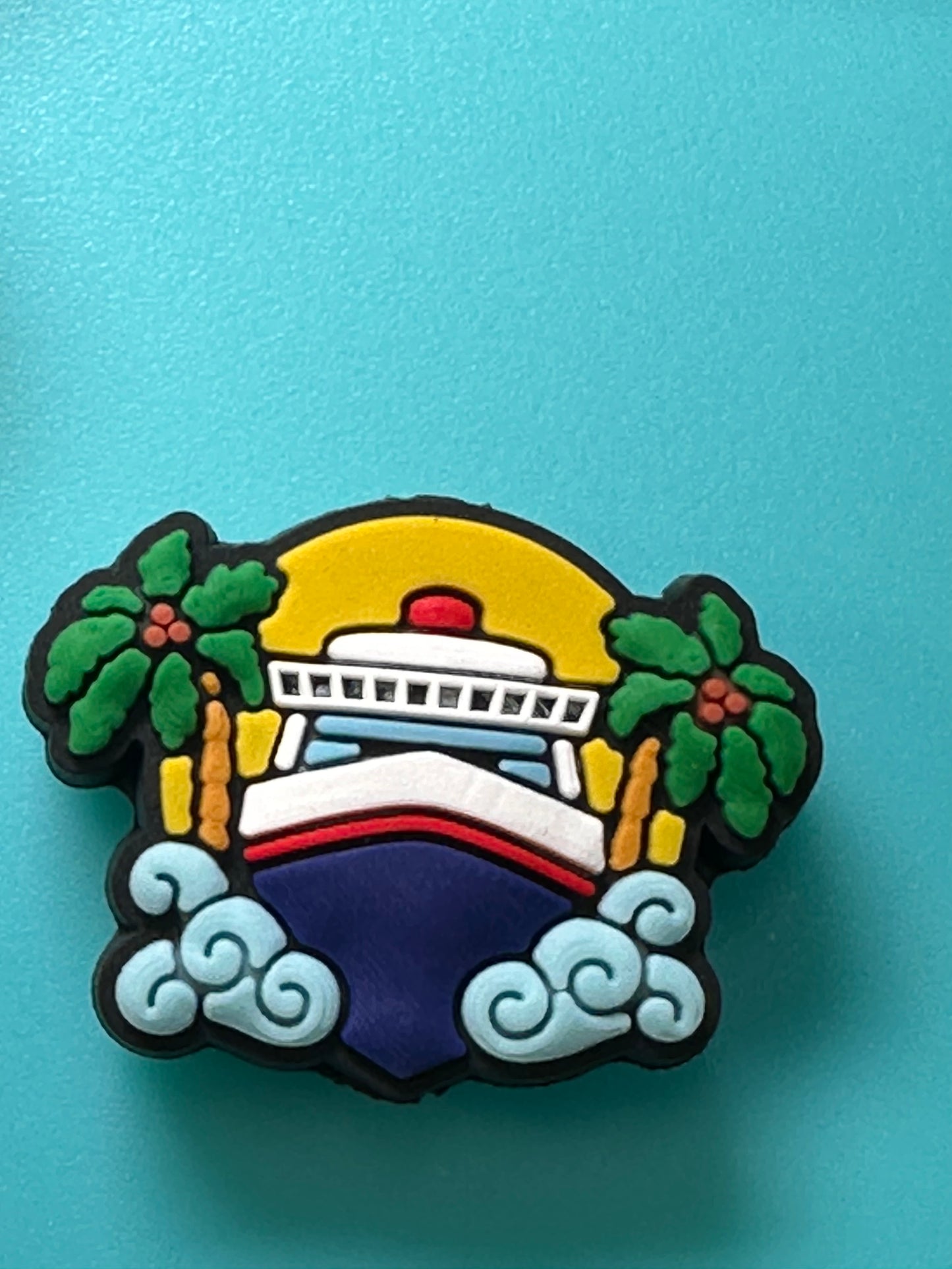Cruise ship silicone focal bead/ vacation/ boat/