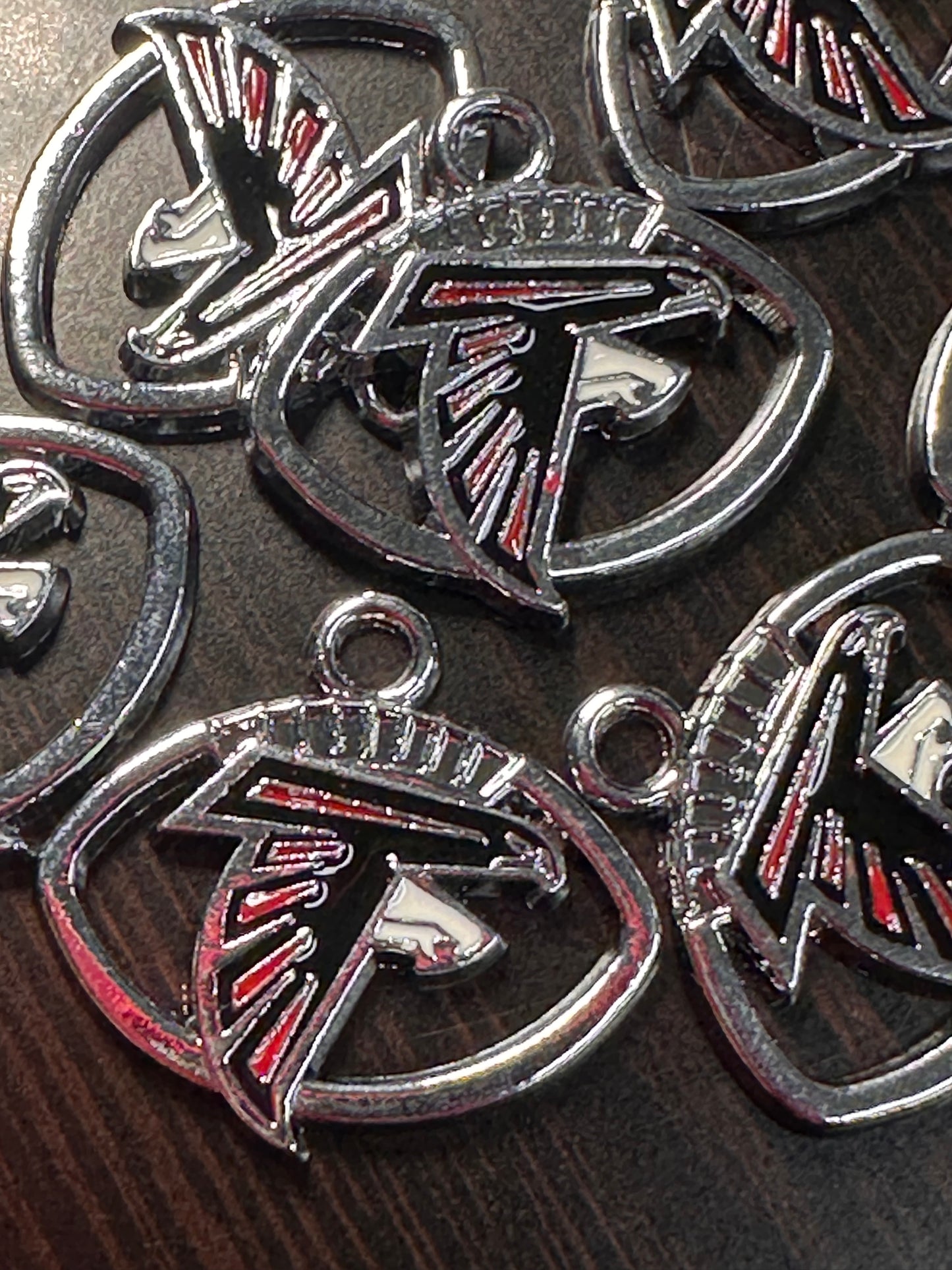 Enameled metal charms/ Atlanta Falcons pendant/ DIY charm bracelet/ DIY necklace