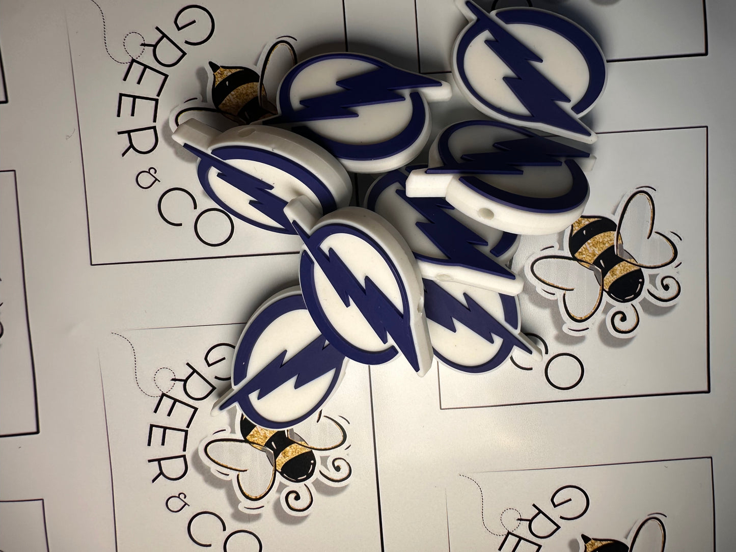 Tampa Bay lightning focal bead