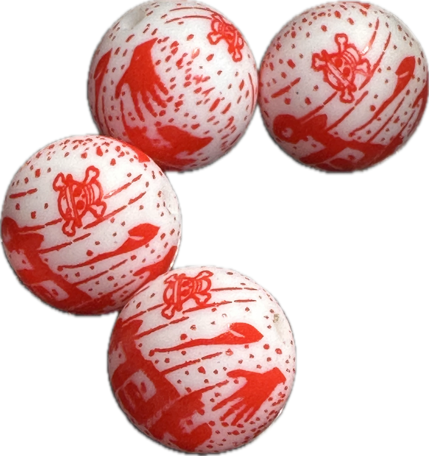 Horror HELP printed beads /15 mm round shaped/beadable pen/ keychain bead/10 beads included