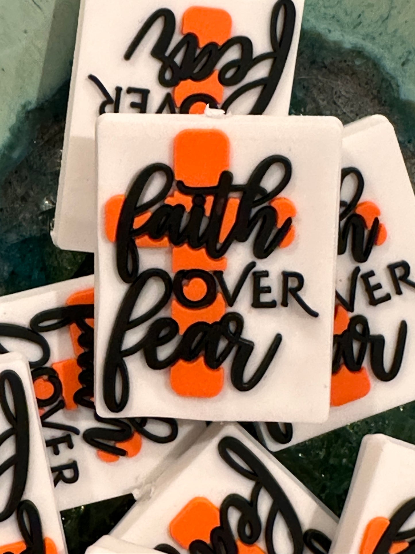 Faith over Fear focal bead/ Religious/ God / Philippians 4:6
