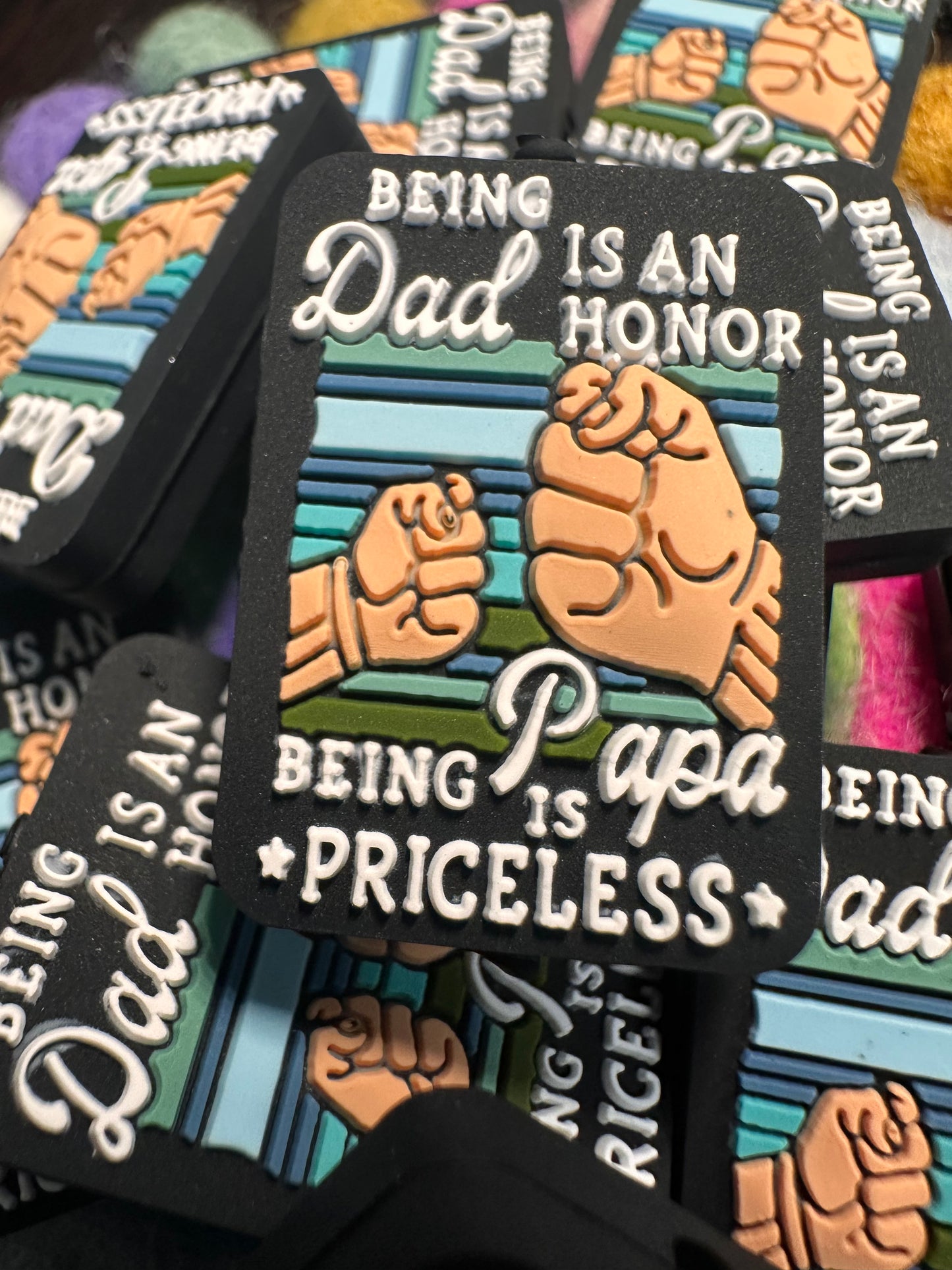 Papa Dad silicone focal bead/ Fathers Day