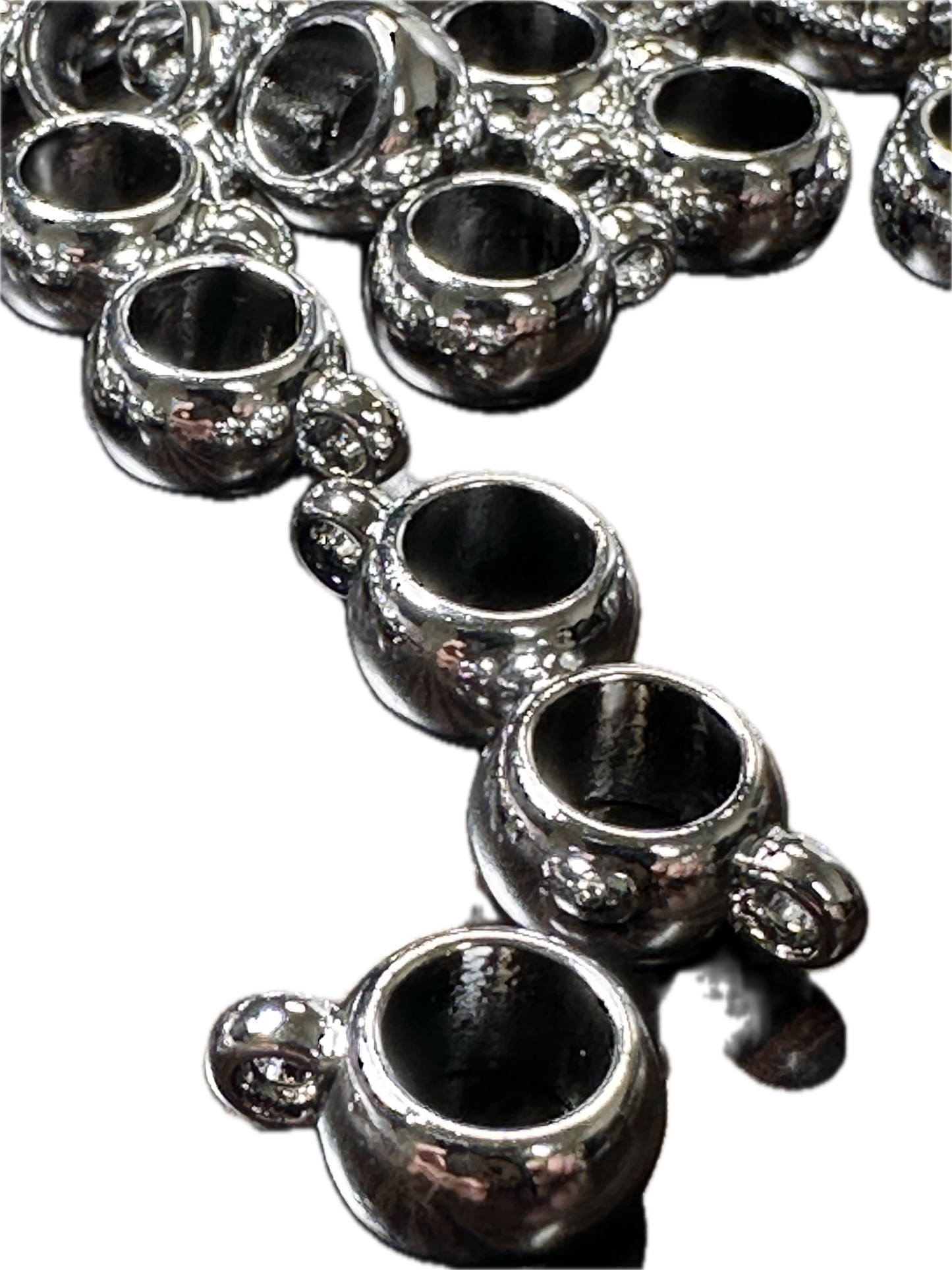 Silver tone Bail Beads/ jewelry Bead/ beadable pen beads/ keychain bead/bead/12mm/used for dangle charms