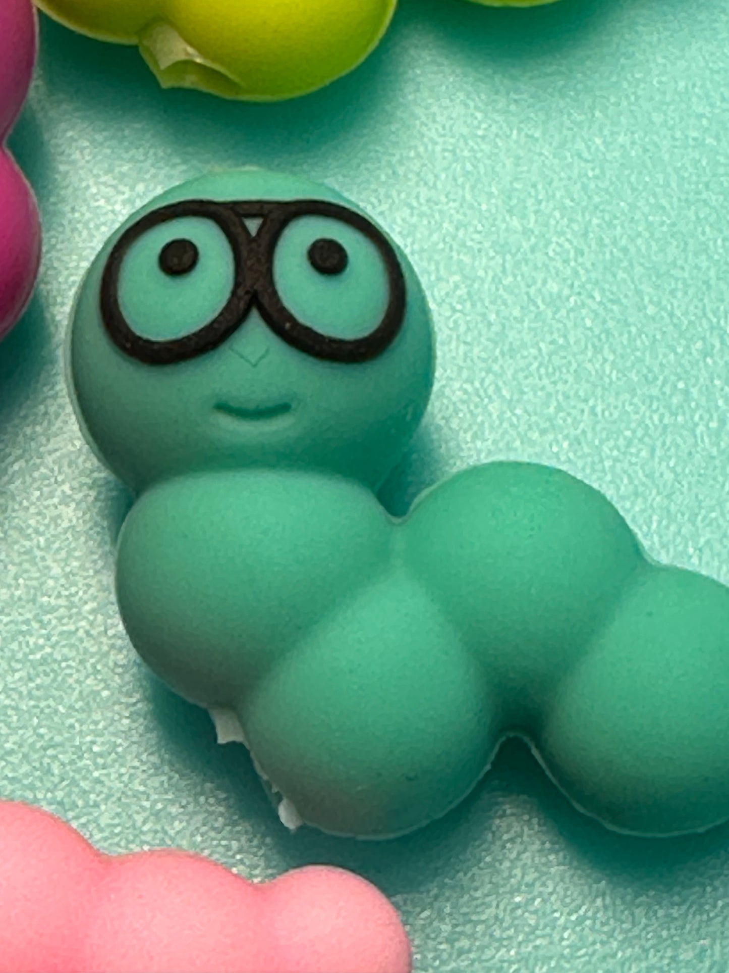 3D bookworm Focal Bead / silicone bead/