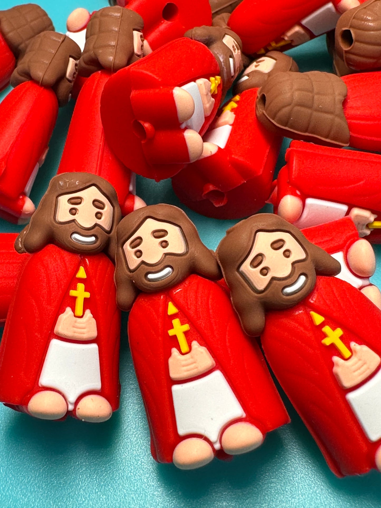 3D Jesus Focal Bead / silicone bead/ religious