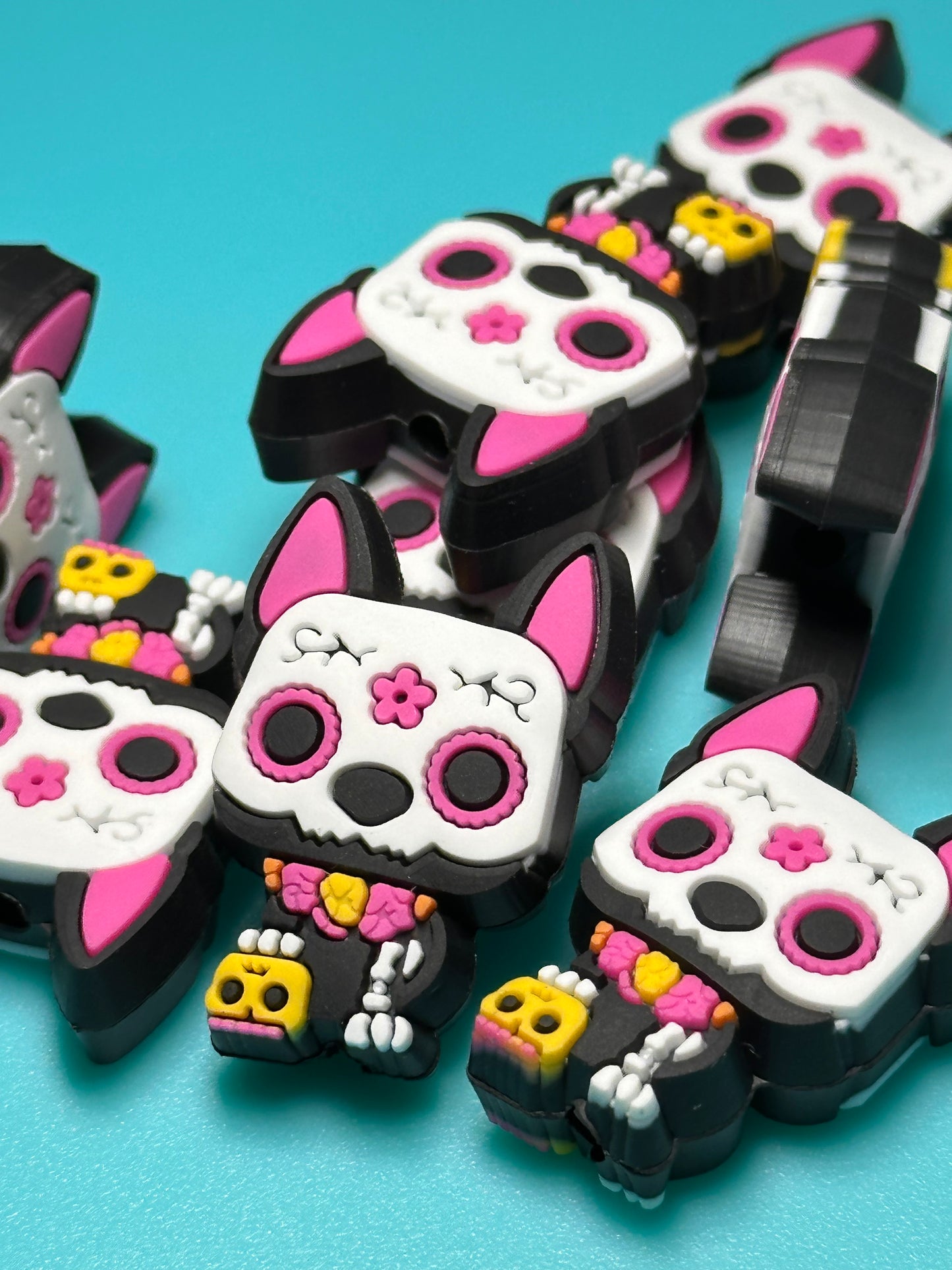 Day of the dead Focal Bead/ beadable pen/ Silicone bead/ keychain bead/dog/ puppy/ Mexican holiday