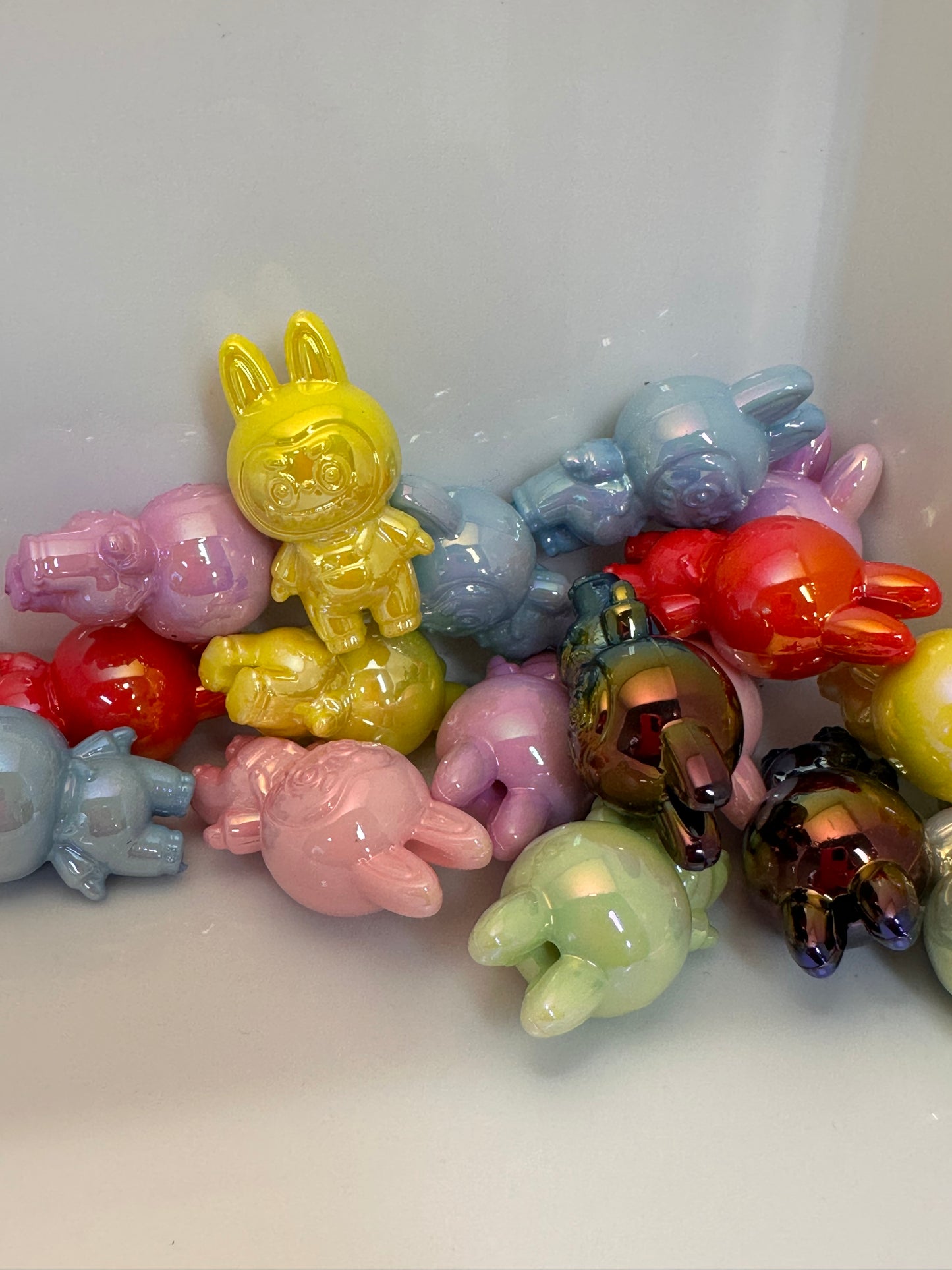 Labubu monster acrylic beads/ Five (5) beads included assorted colors/pen beading beads / keychain beads/ DIY/