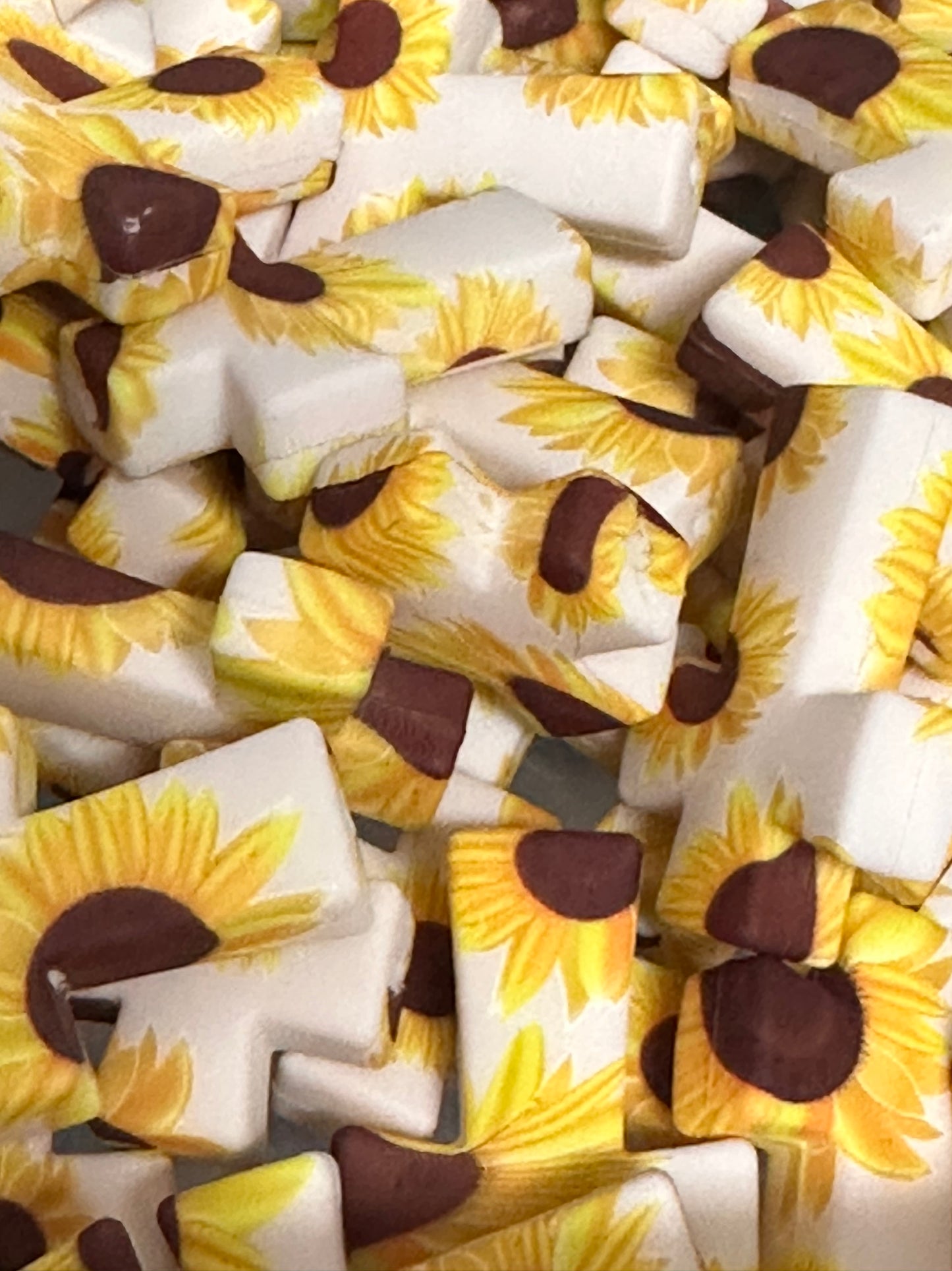 Sunflower Cross Focal Bead/ Silicone bead/ keychain bead/ pen beads