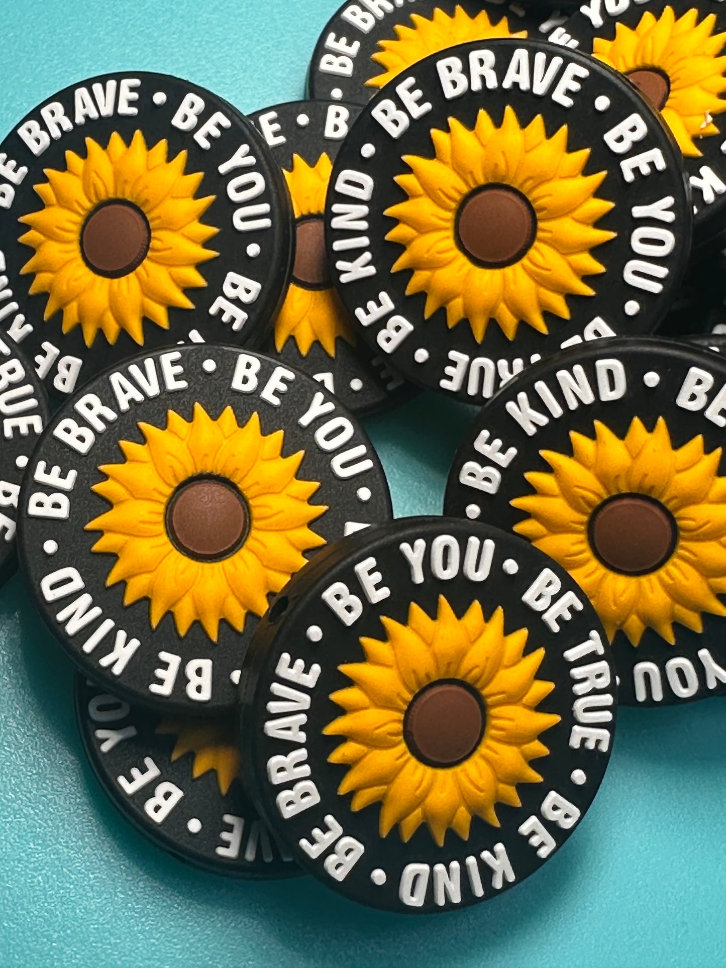 Sunflower silicone focal bead