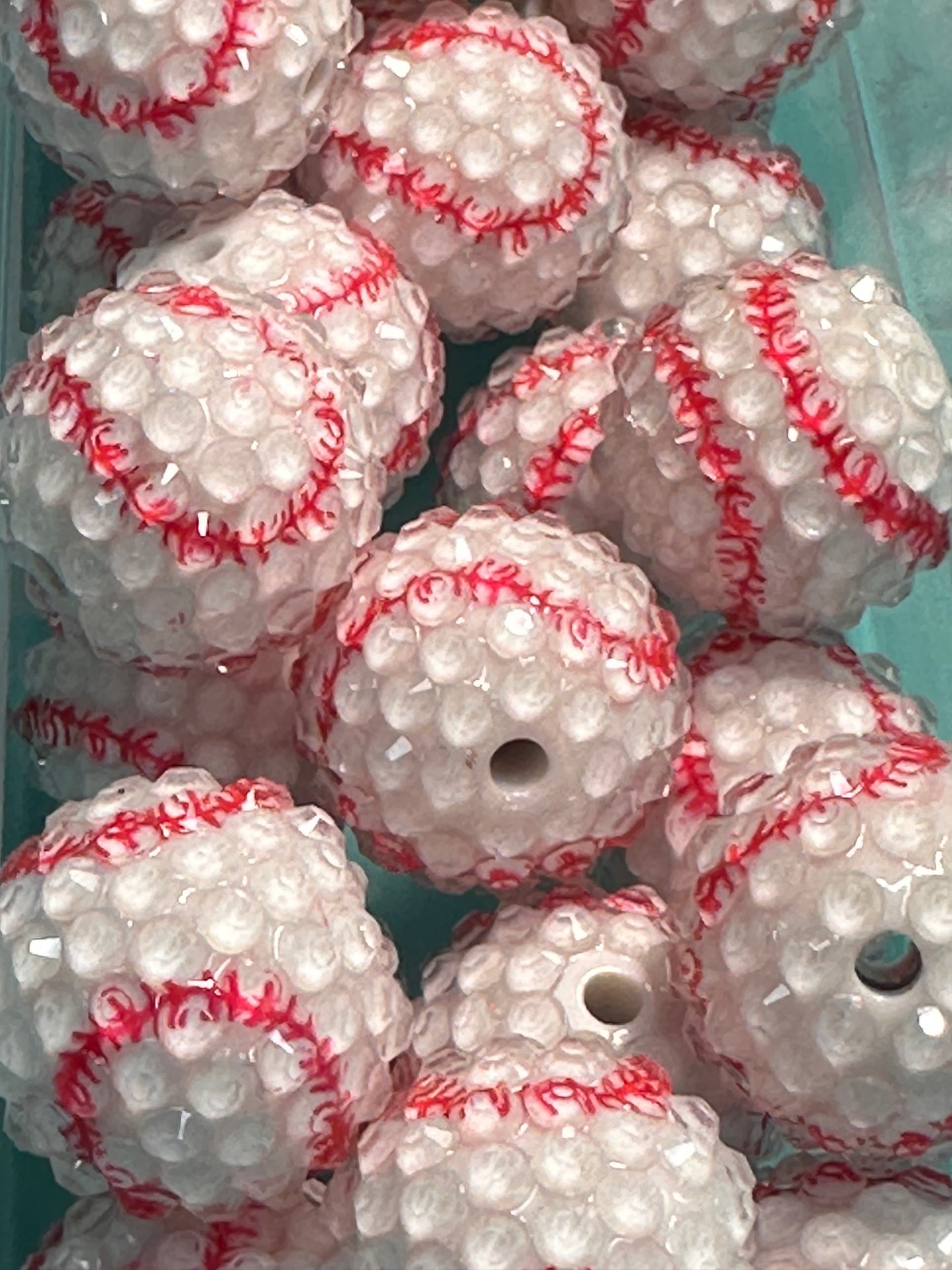 Five (5) Acrylic sports bead included/fancy Bead/ beadable pen/ keychain bead/choose your beads/20mm