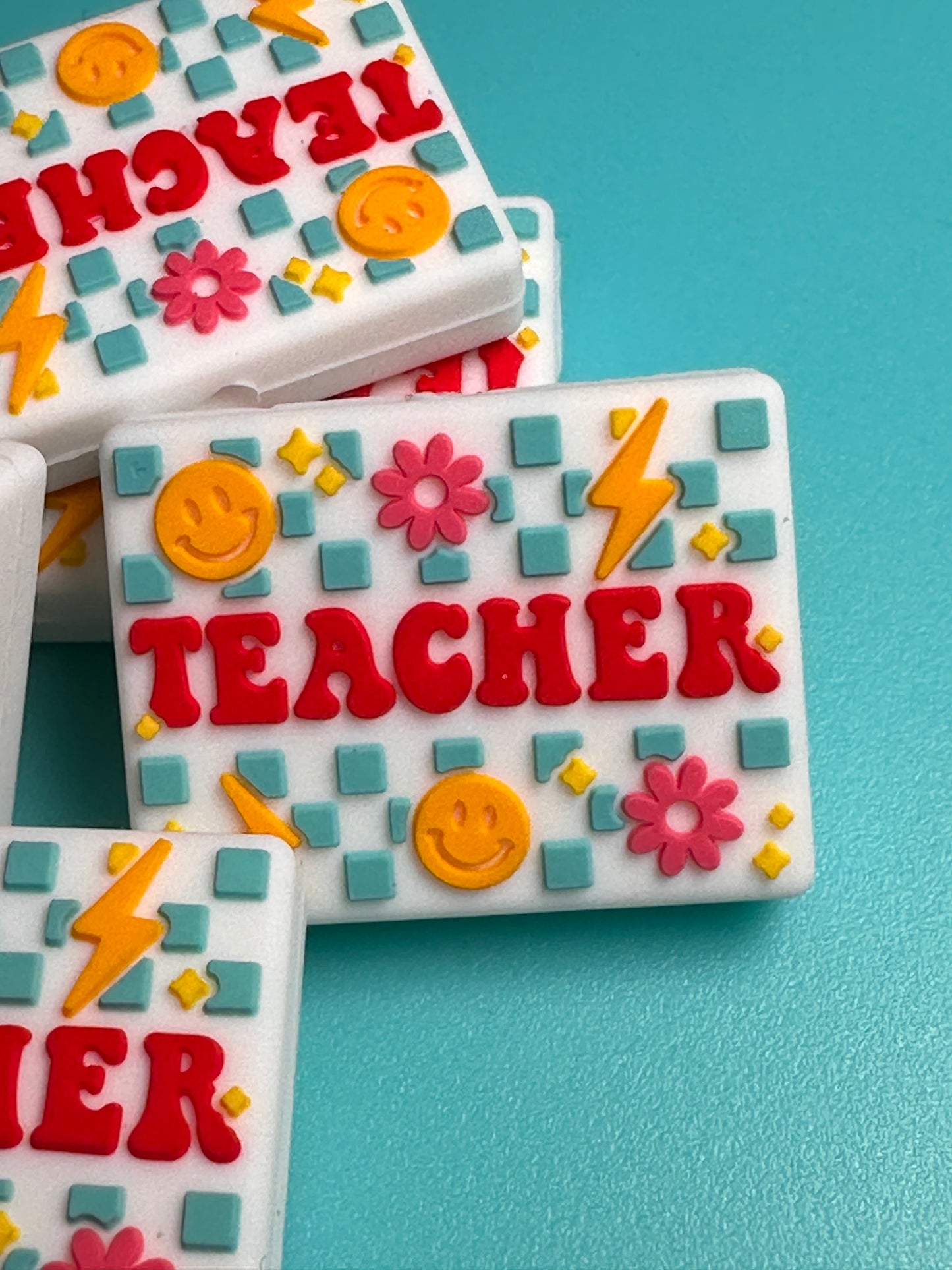 Teacher Focal Bead/ beadable pen/ Silicone bead/ keychain bead/ teach/ #3