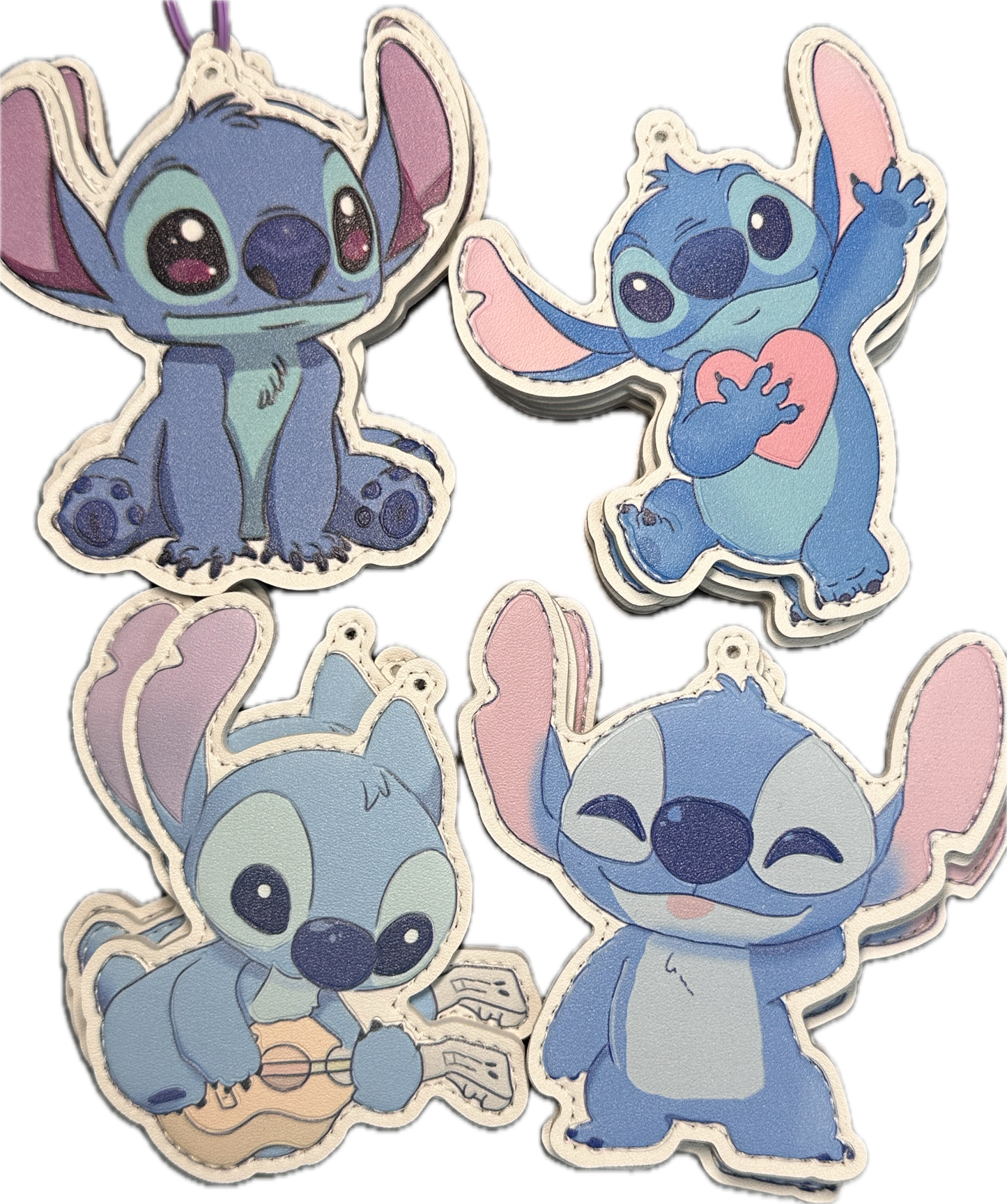Cute Blue Alien Character Faux Leather Charms- for bag charms, keyrings, Christmas ornaments
