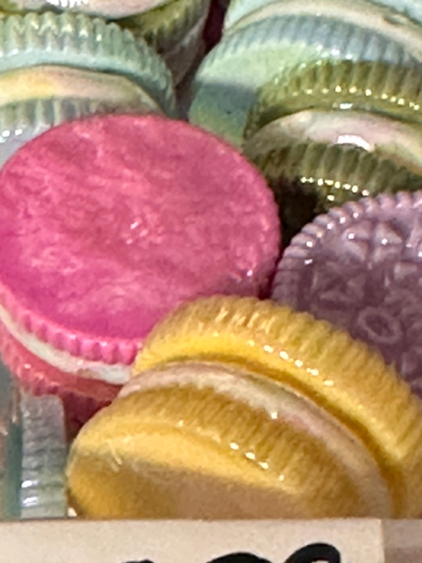 Five (5) unique pastel cookie beads included/ random choice of colors/ snack shaped acrylic/ Perfect for pen beading/ jewelry making/