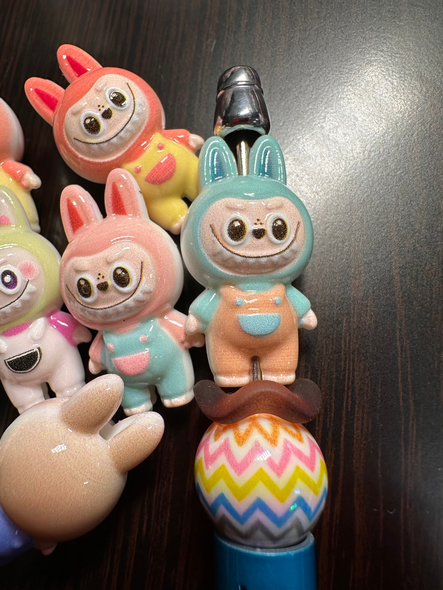 Labubu monster acrylic beads/ Five (5) beads included assorted colors/pen beading beads / keychain beads/ DIY/