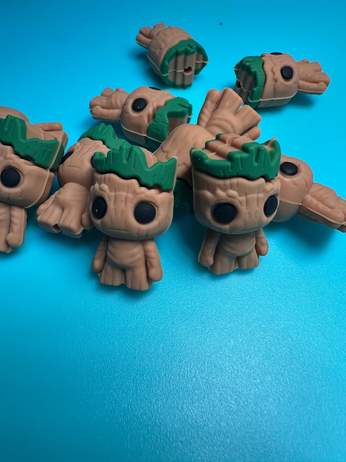 3D groo silicone focal bead/