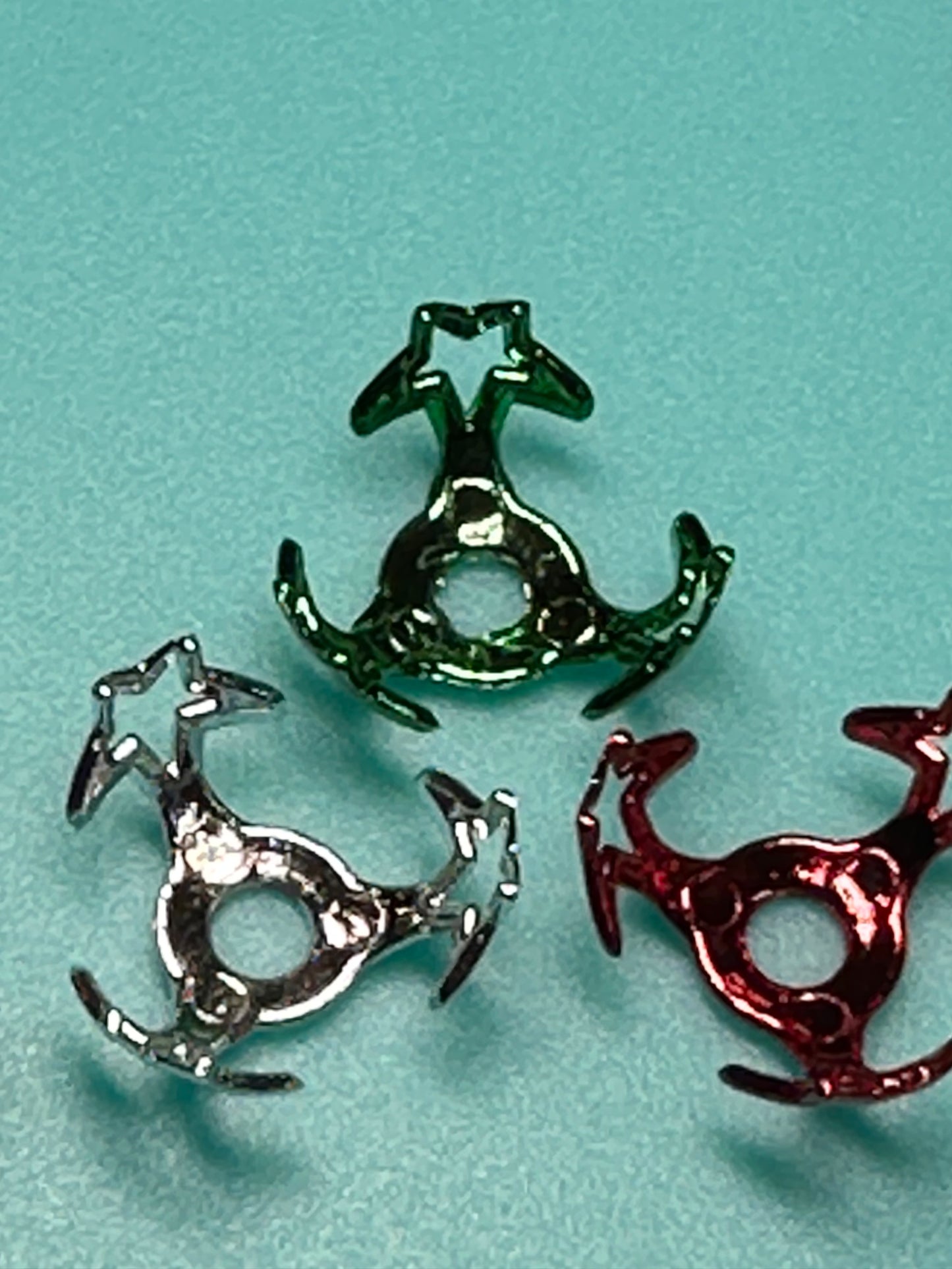 Metallic bead cages/ jewelry Bead/ beadable pen/ keychain bead/fits up to 15mm /plastic/ Ten (10) pieces included-5 sets