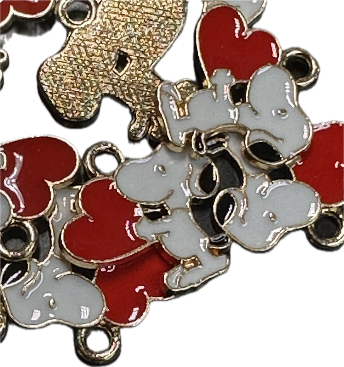 White dog with black ears metal charm/dog lover/ Snoo dog/dog with heart/ pendant/ DIY charm bracelet/ DIY necklace