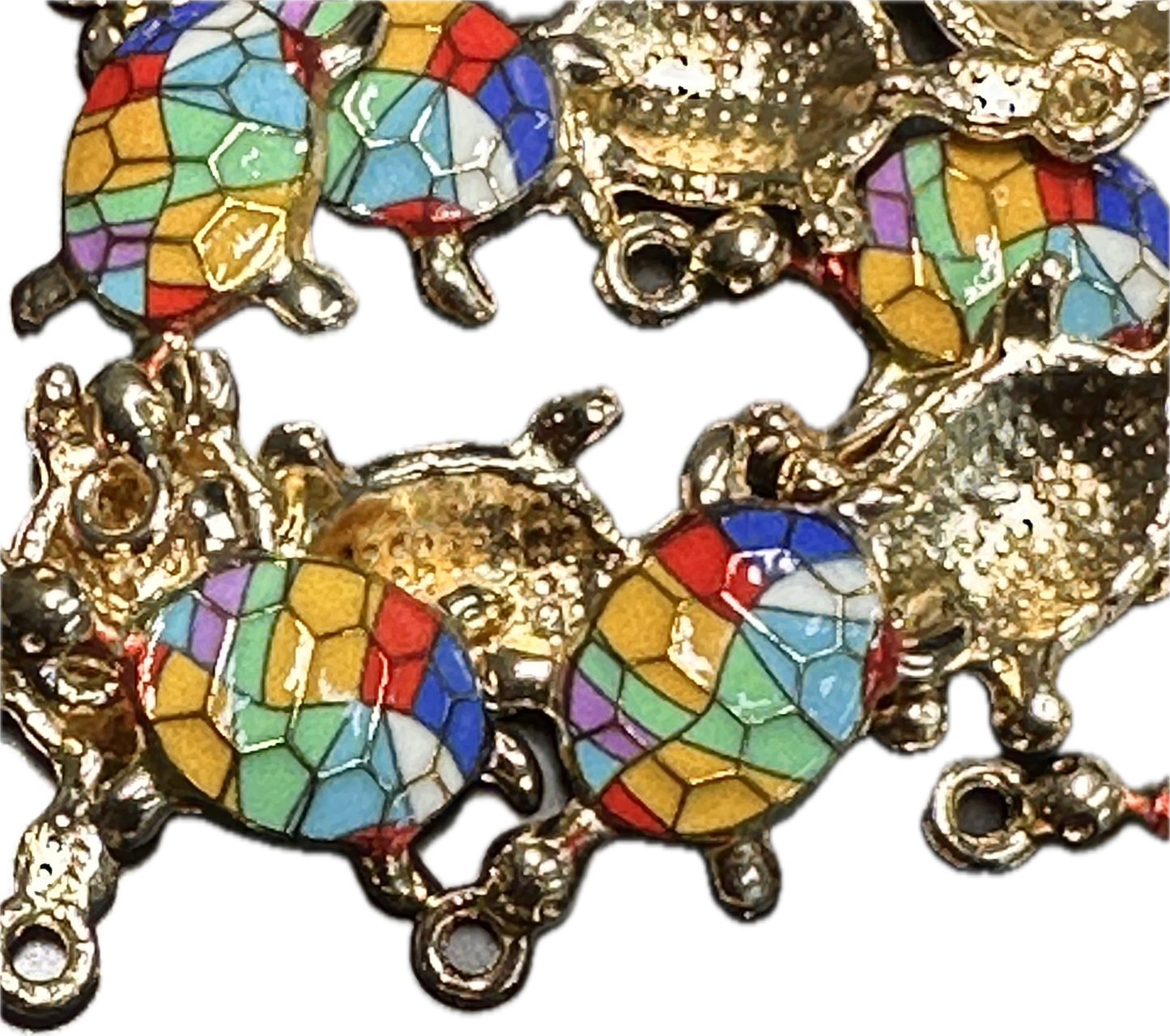 Multi color mosaic enameled metal turtle charms/ DIY-earrings,necklace,charm bracelet/ sea turtle