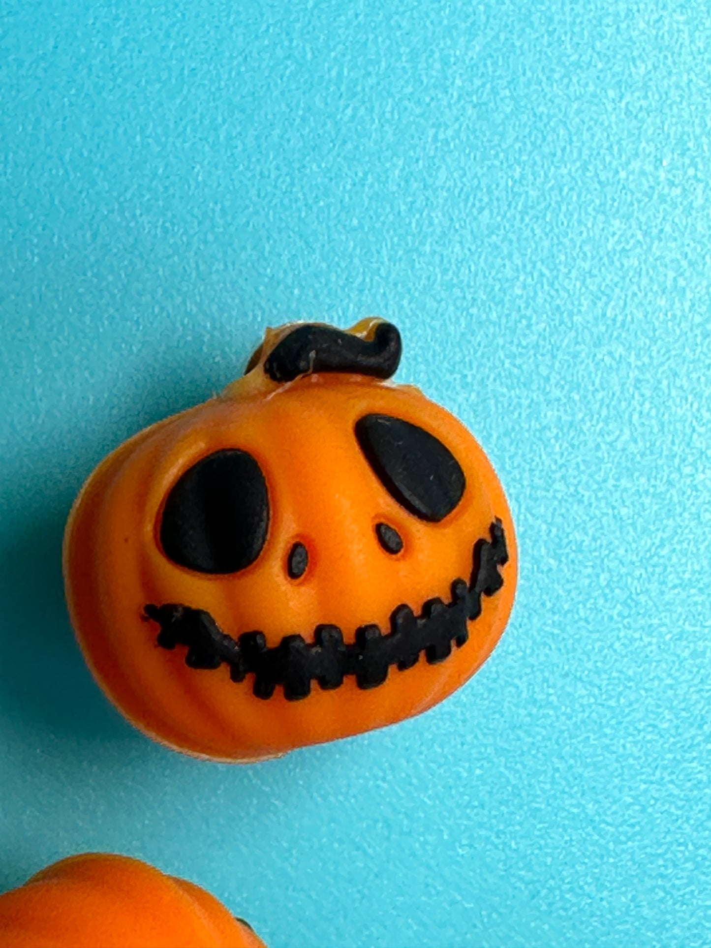 3D pumpkin silicone focal bead/ jack o lantern/ Halloween