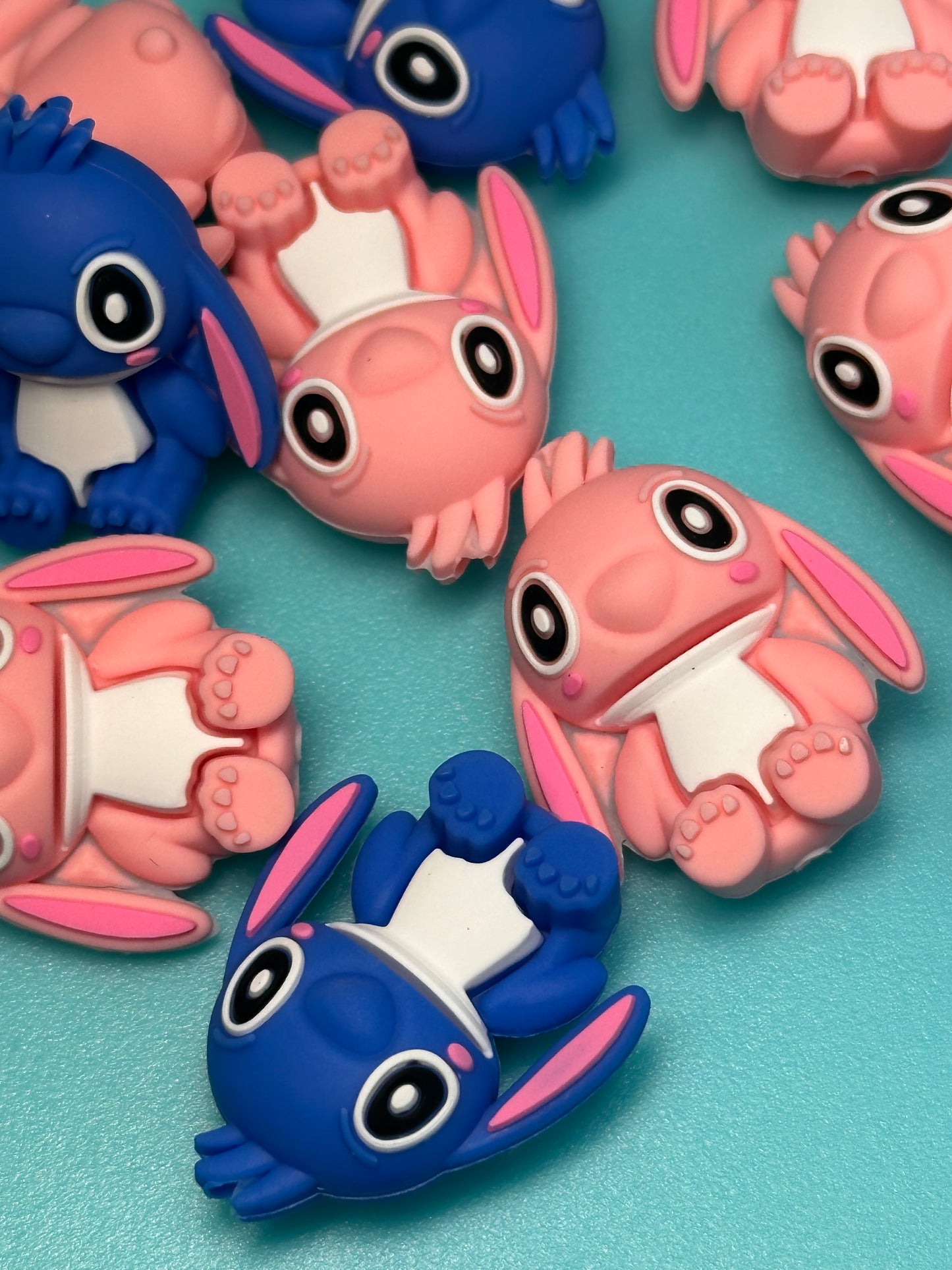 3D Blue guy / Pink girl Focal Bead