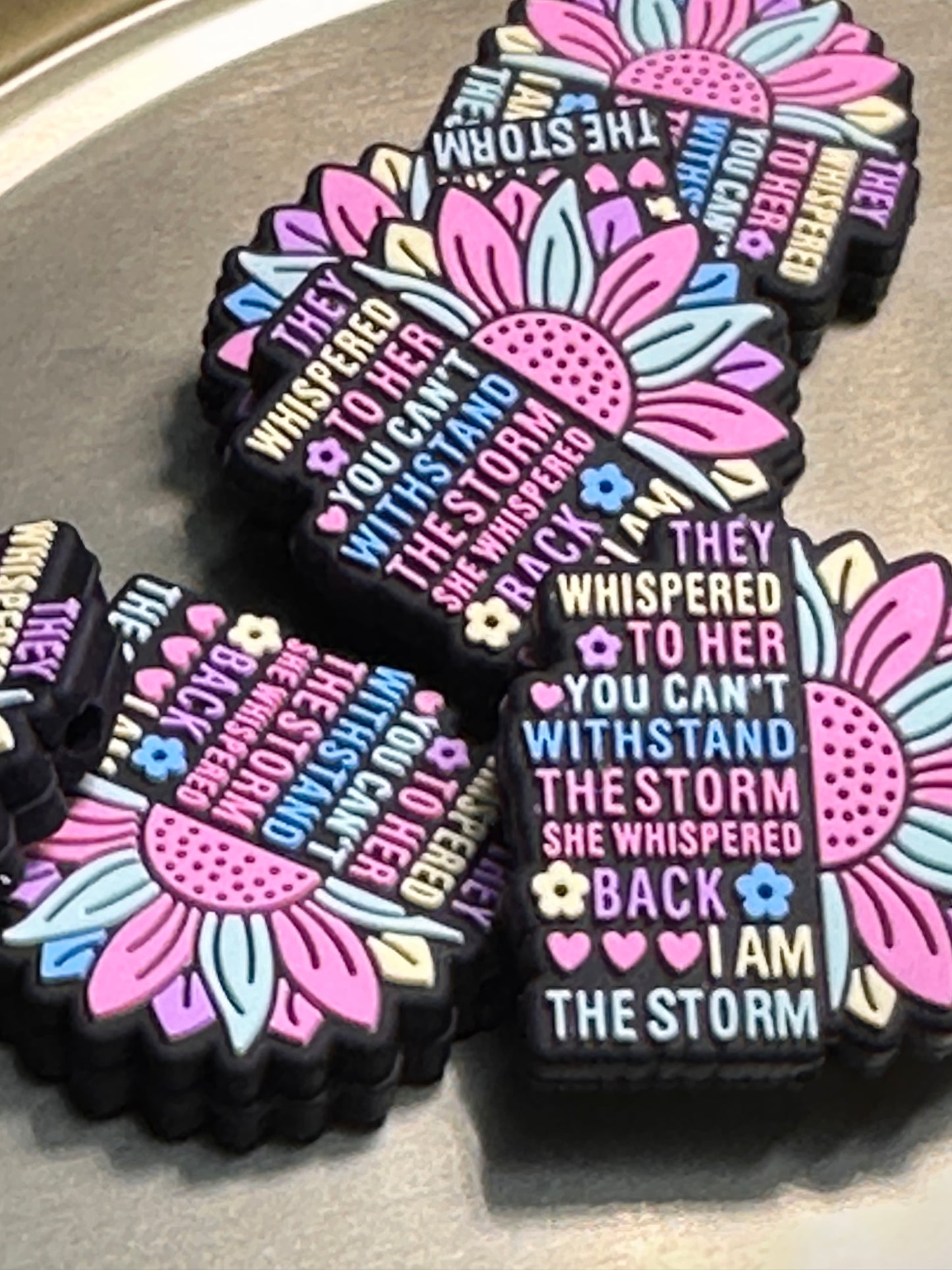 Encouraging focal bead/ silicone bead for pen beading/inspirational/