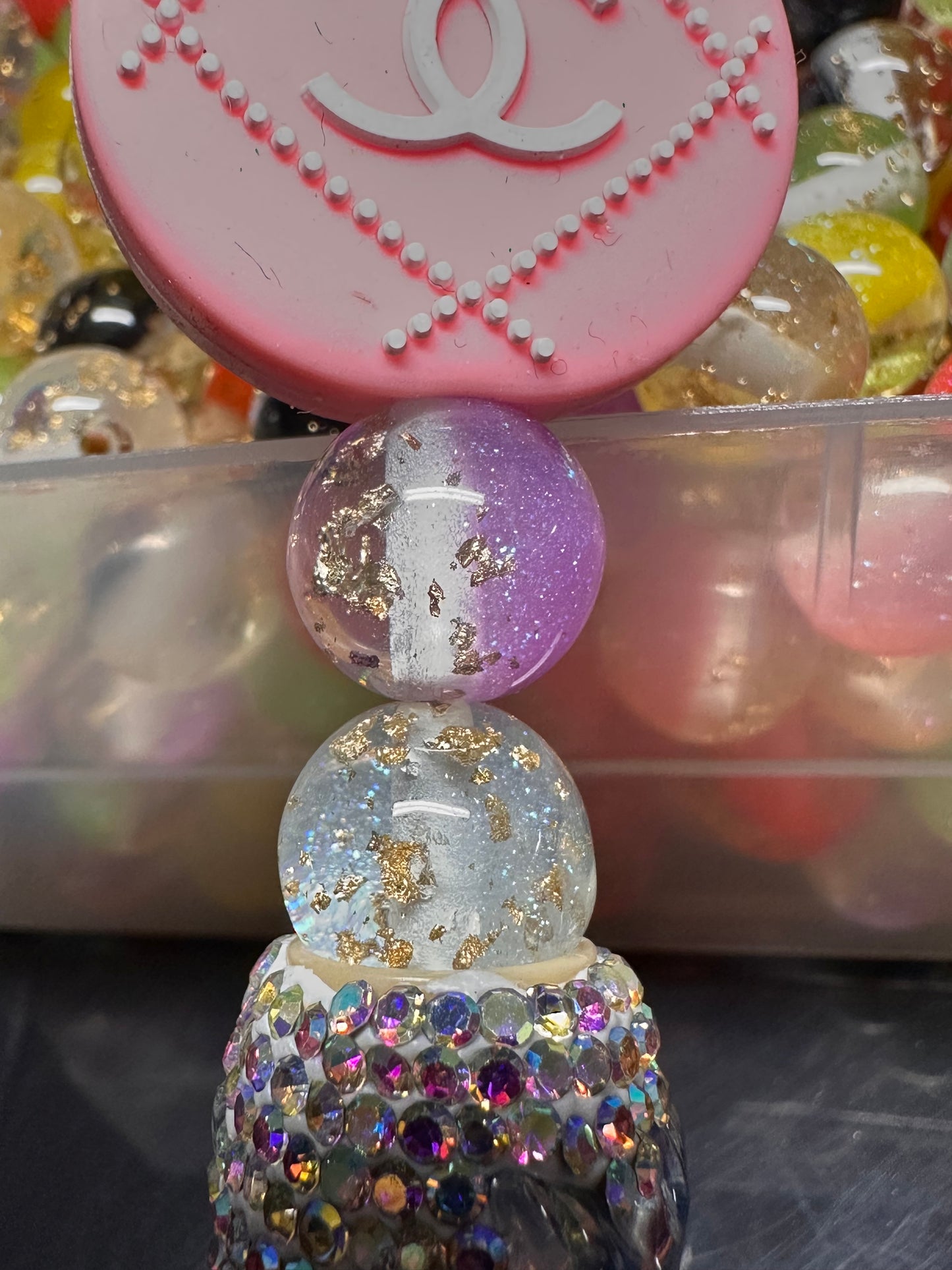 Beautiful 10mm colored with gold glitter beads/ DIY Bead/ beadable pen/ keychain bead/ gold speck beads/