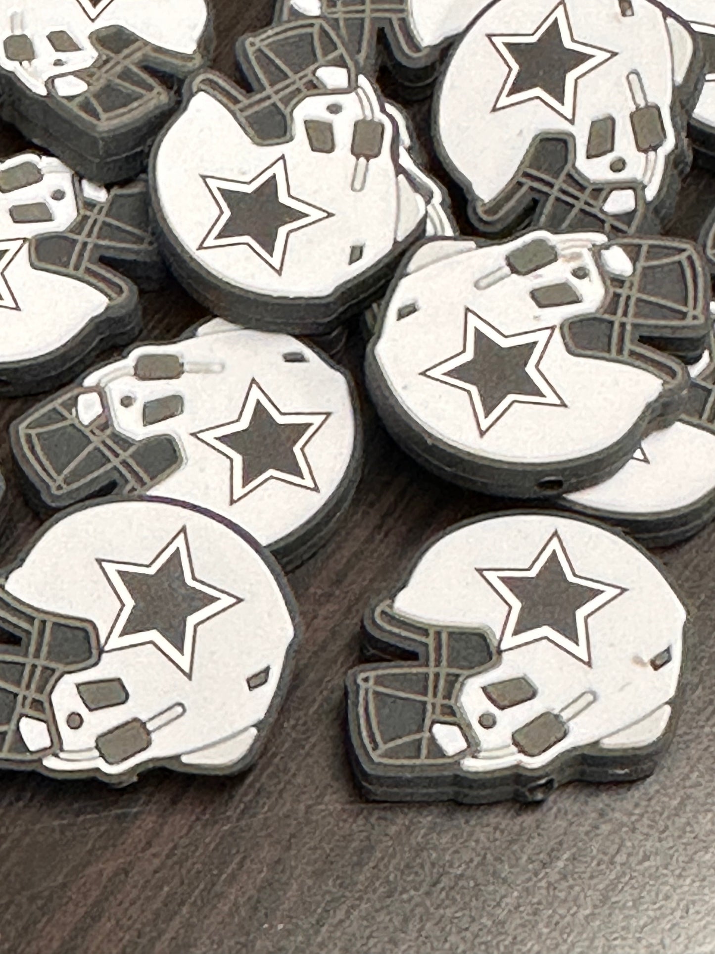 Cowboys focal beads/ NFL / Focal Bead/ beadable pen/ Silicone bead/ keychain bead / Football/ helmet/ (Copy)